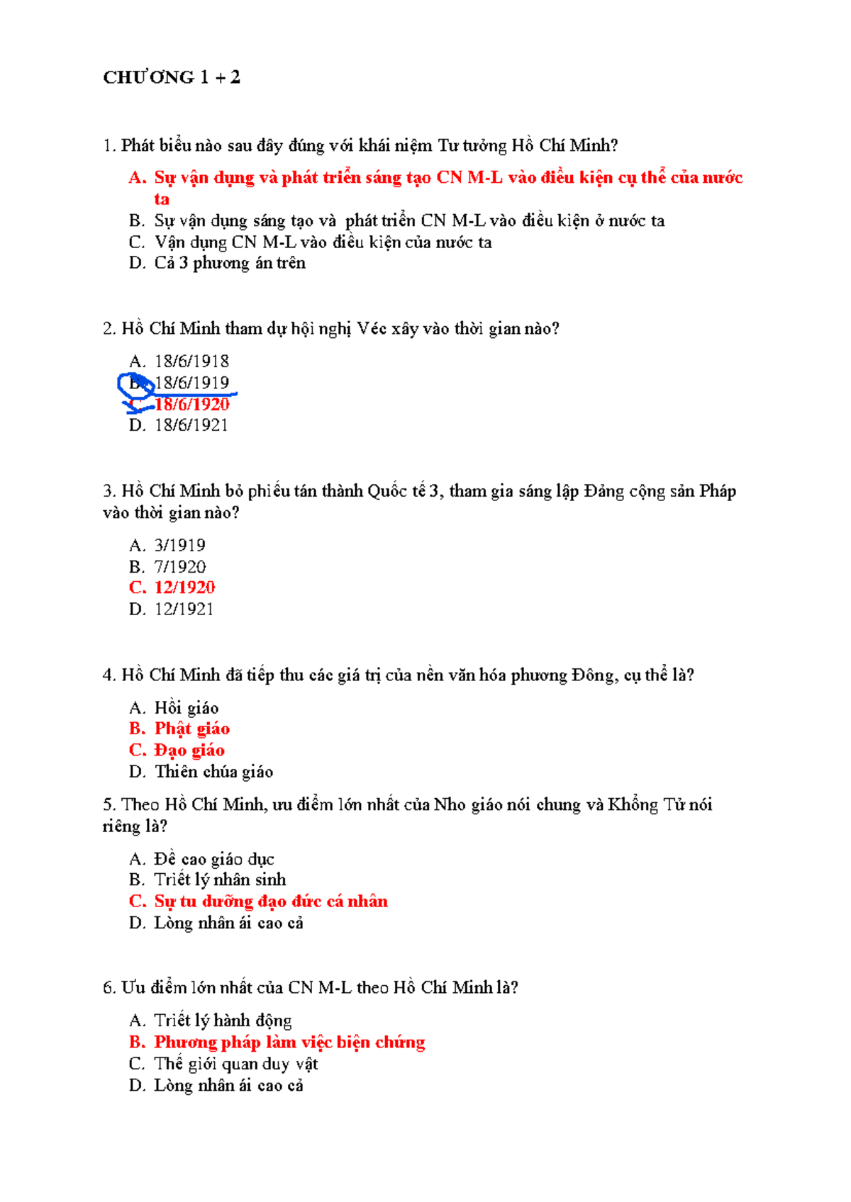 Tóm tắt chương 12 và câu hỏi trắc nghiệm môn Tư tưởng Hồ Chí Minh - Document Preview