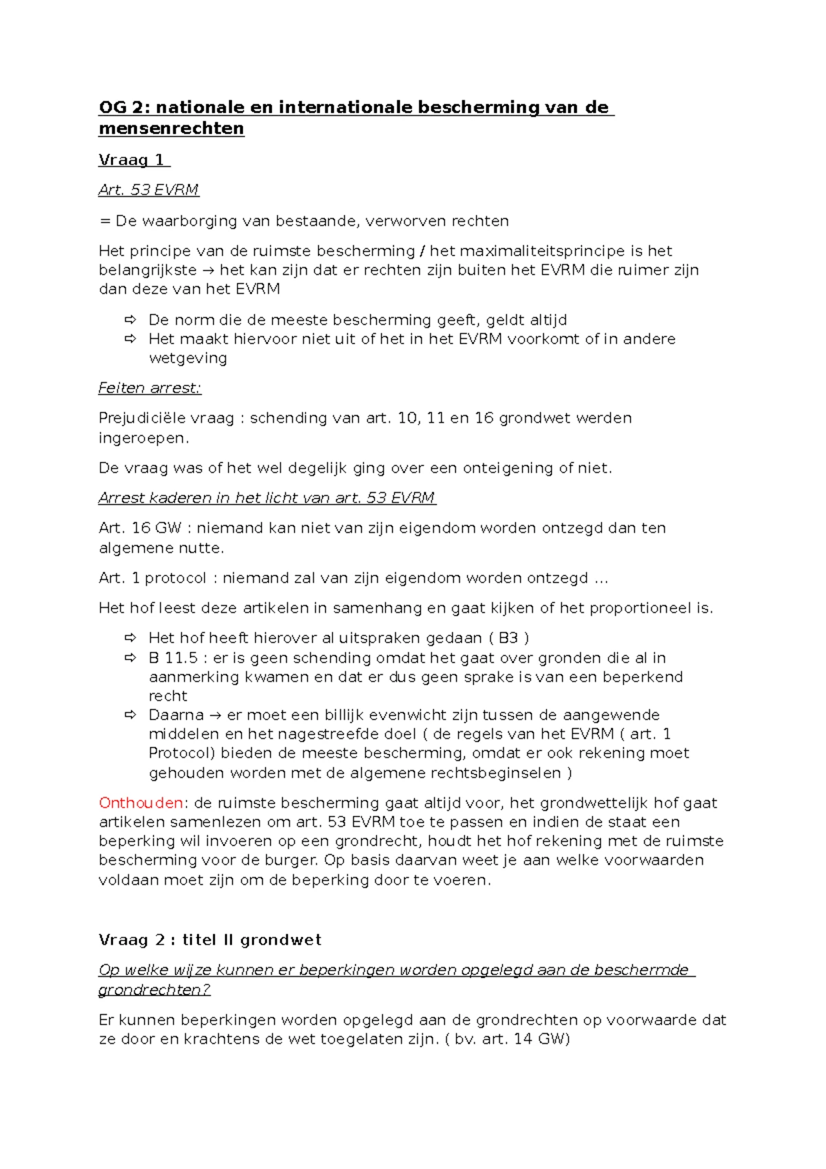 Mensenrechten: Vergelijking EVRM, UVRM en Declaration - OG's ...