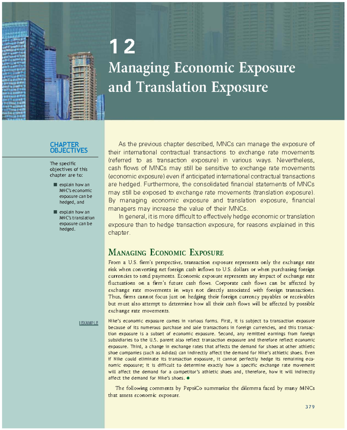 Chapter 12: Managing Economic and Translation Exposure in MNCs - Studocu