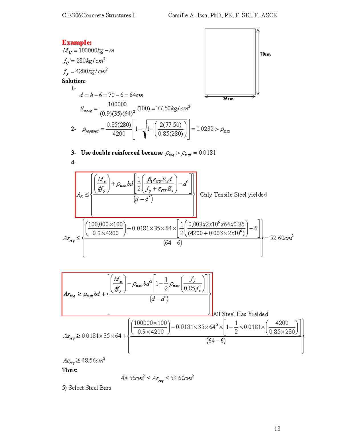 Double Reinforced Concrete Design Examples (ENG 4200) - Studocu