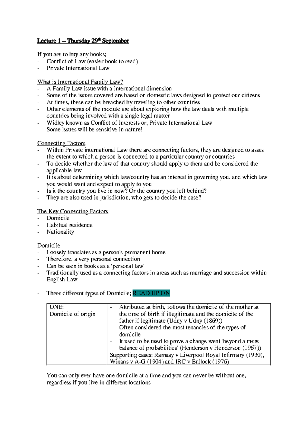 Private International Law (PIL) - Lecture Notes Summary - Studocu