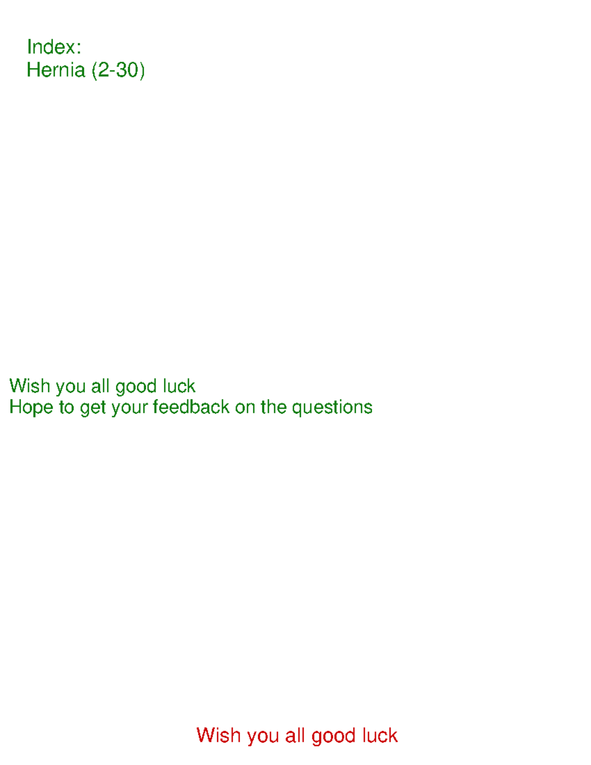 MCQ Questions on General Surgery (MCQ-Surg) - Hernia Focus - Document Preview