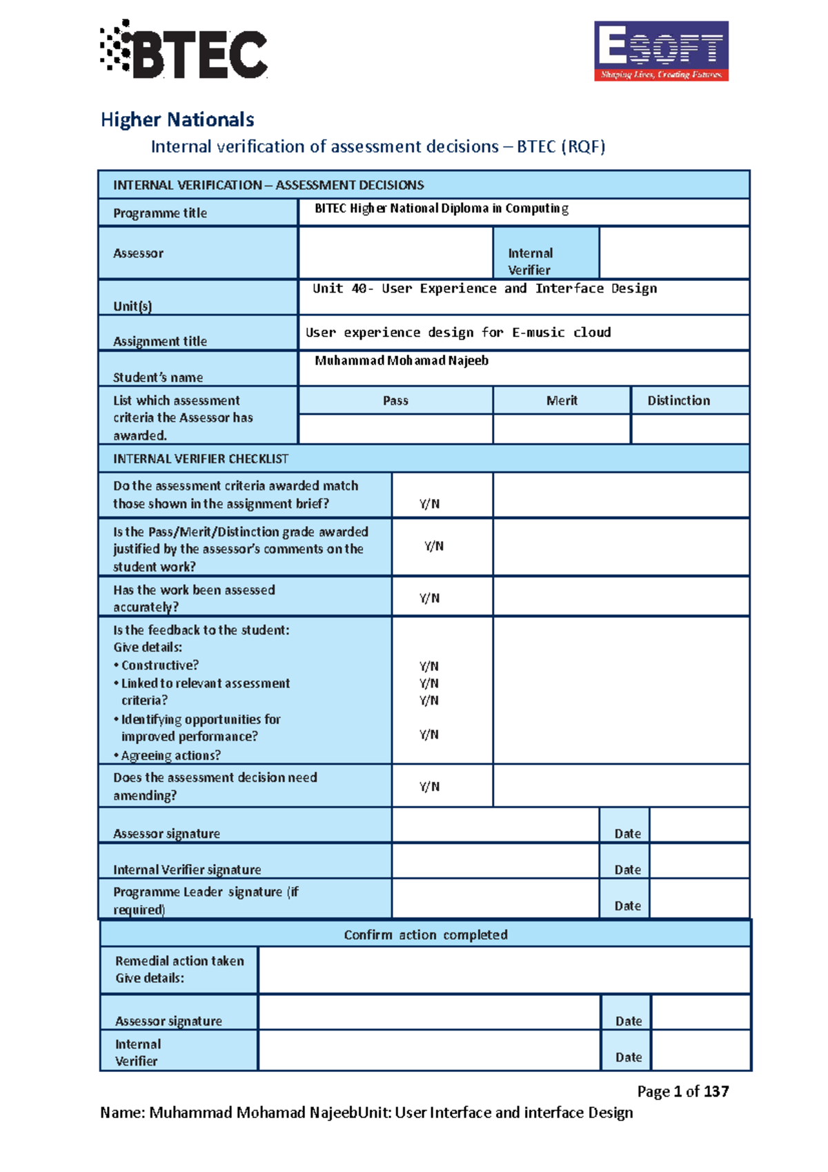 Final Exam: UX/UI Design Unit 40 (BTEC Higher National Diploma) - Studocu