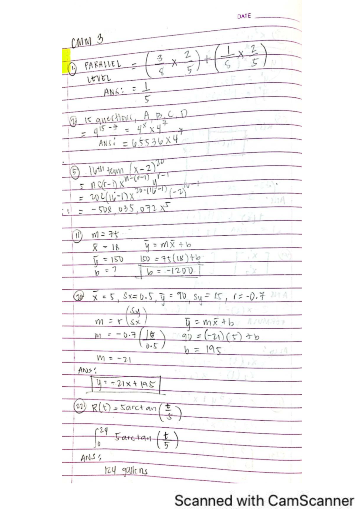 CMM 3 - Math Review Questions and Answers for Final Exam - Studocu