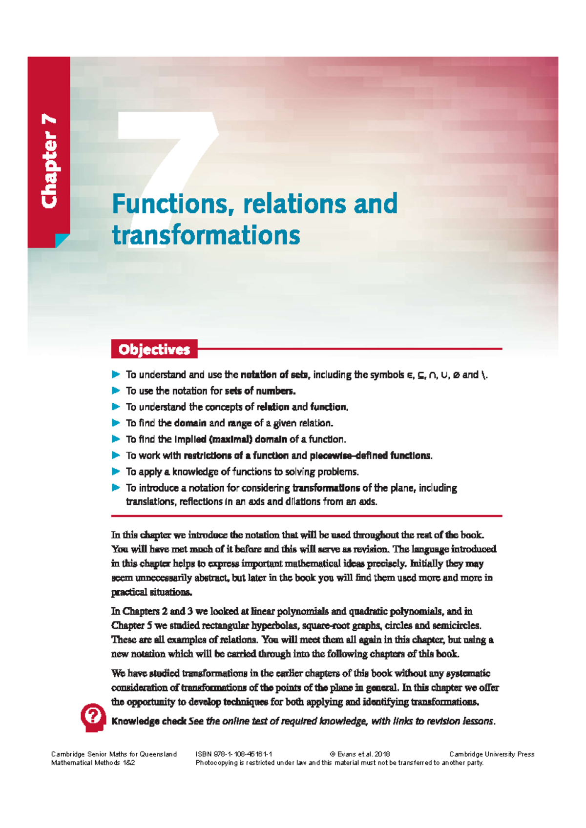 Cambridge Senior Maths for Queensland: Mathematical Methods 1&2 - Studocu