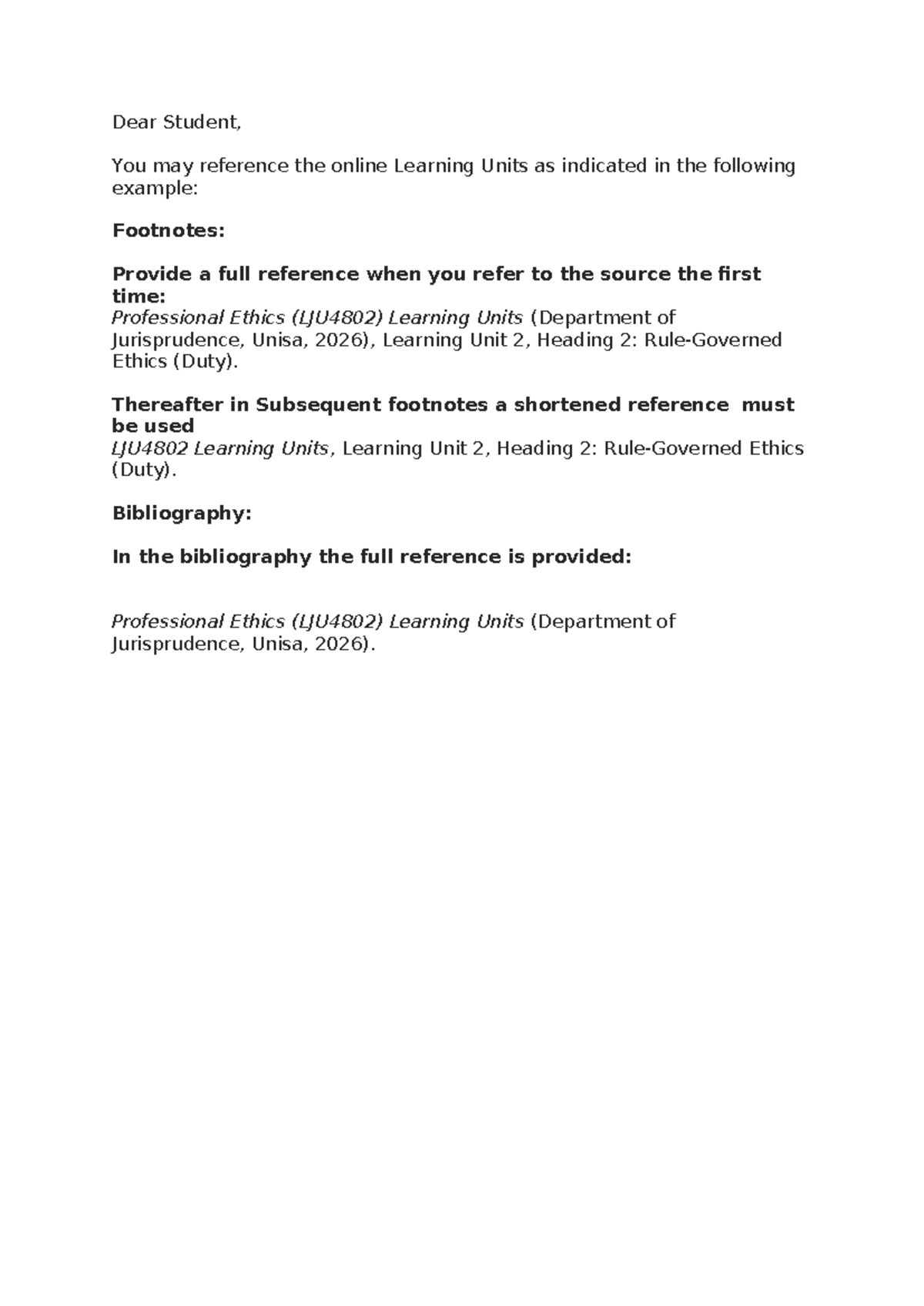 LJU4802.Sem 1 2026 Referencing online Learning Units - Dear Student ...