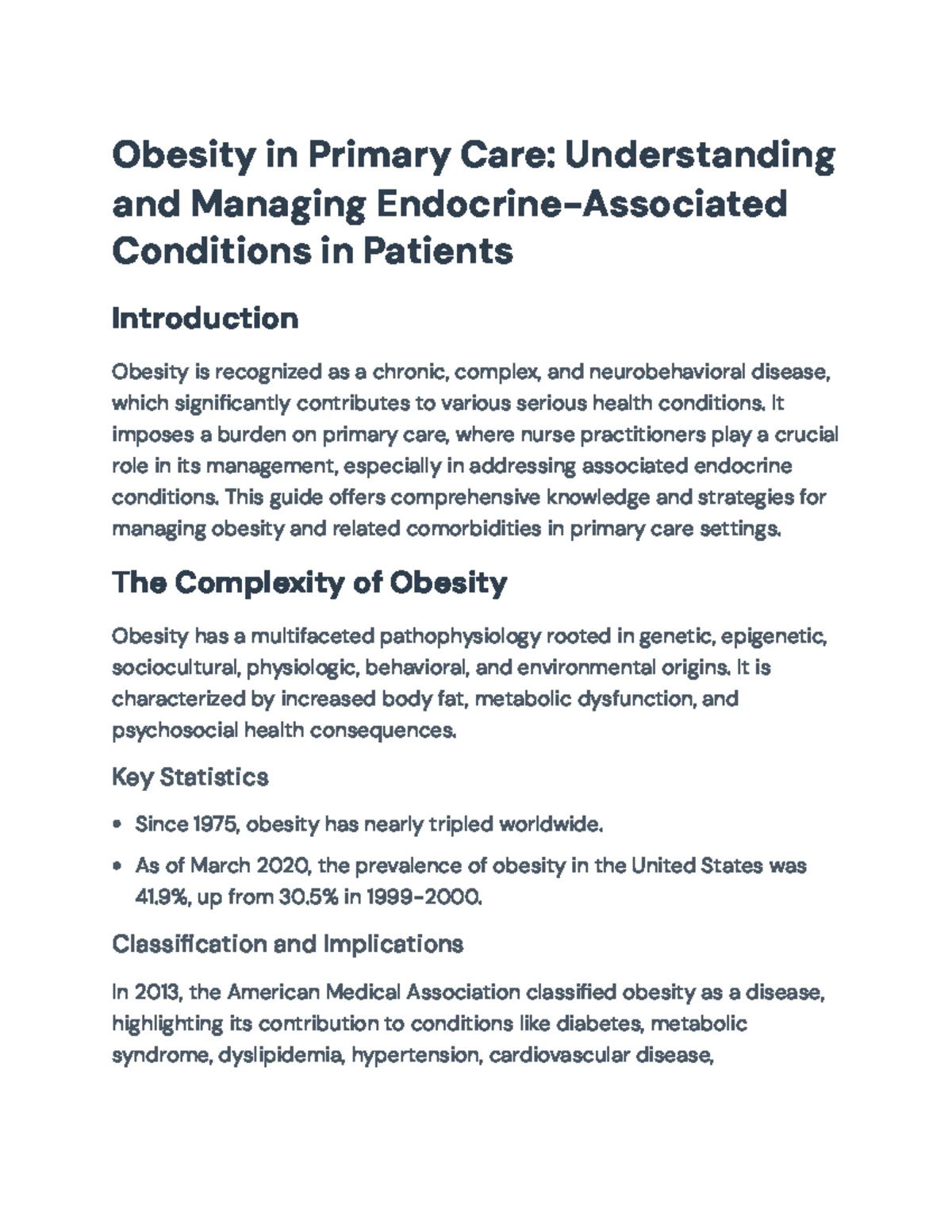 Challenges and Solutions in Adult Obesity Management in Primary Care ...