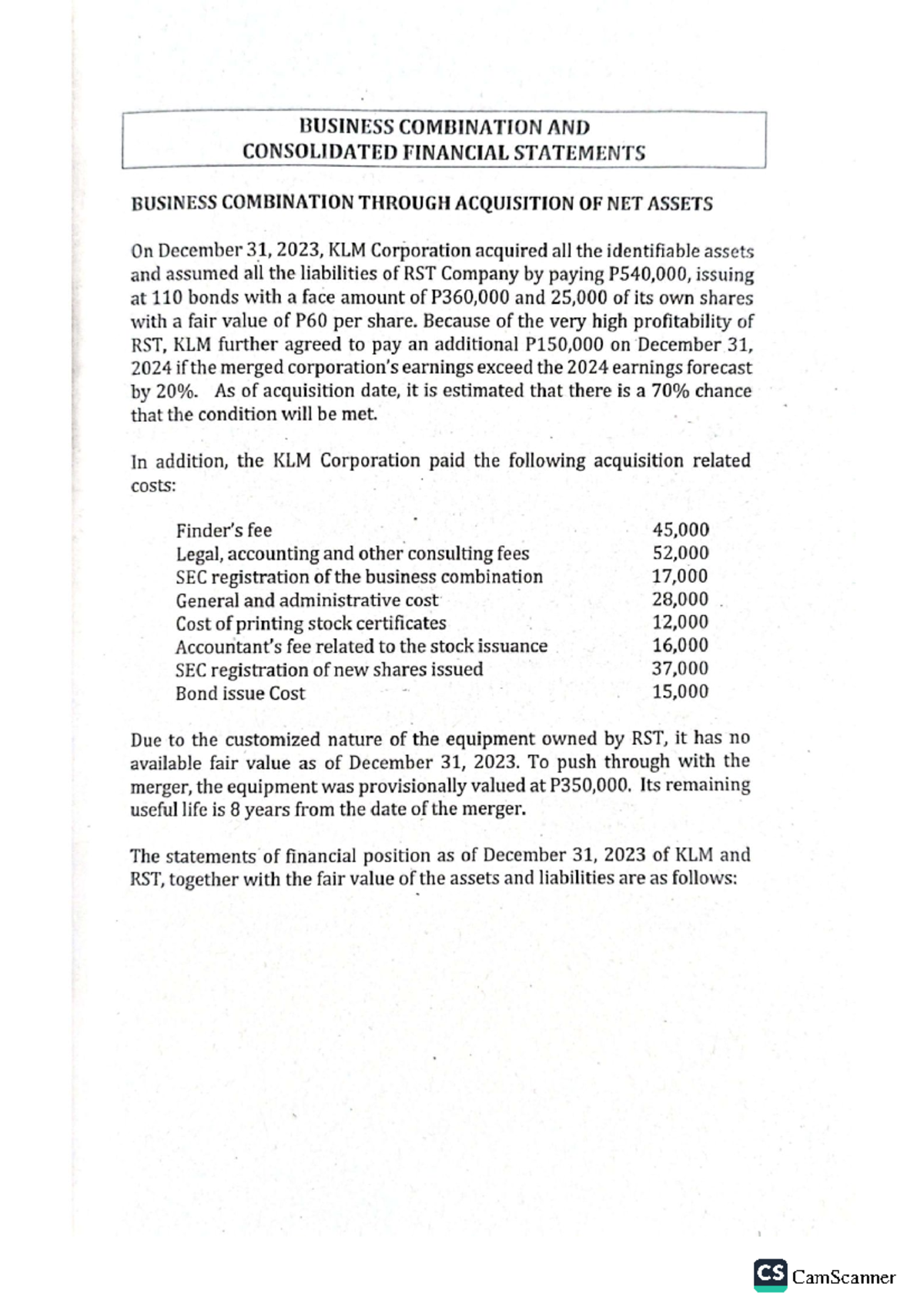 ABC Business Combination & Consolidated Financial Statements Review ...