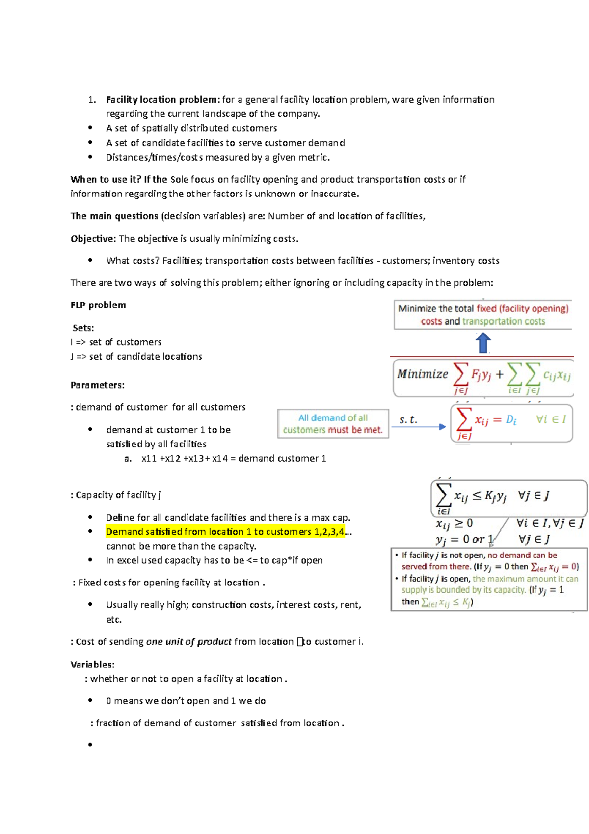 Wk 3.2 Facility Location Problems (FLP) Analysis and Solutions ...