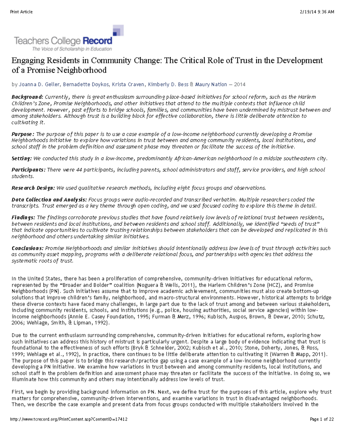 60 minute read Engaging residents in community change - Engaging ...