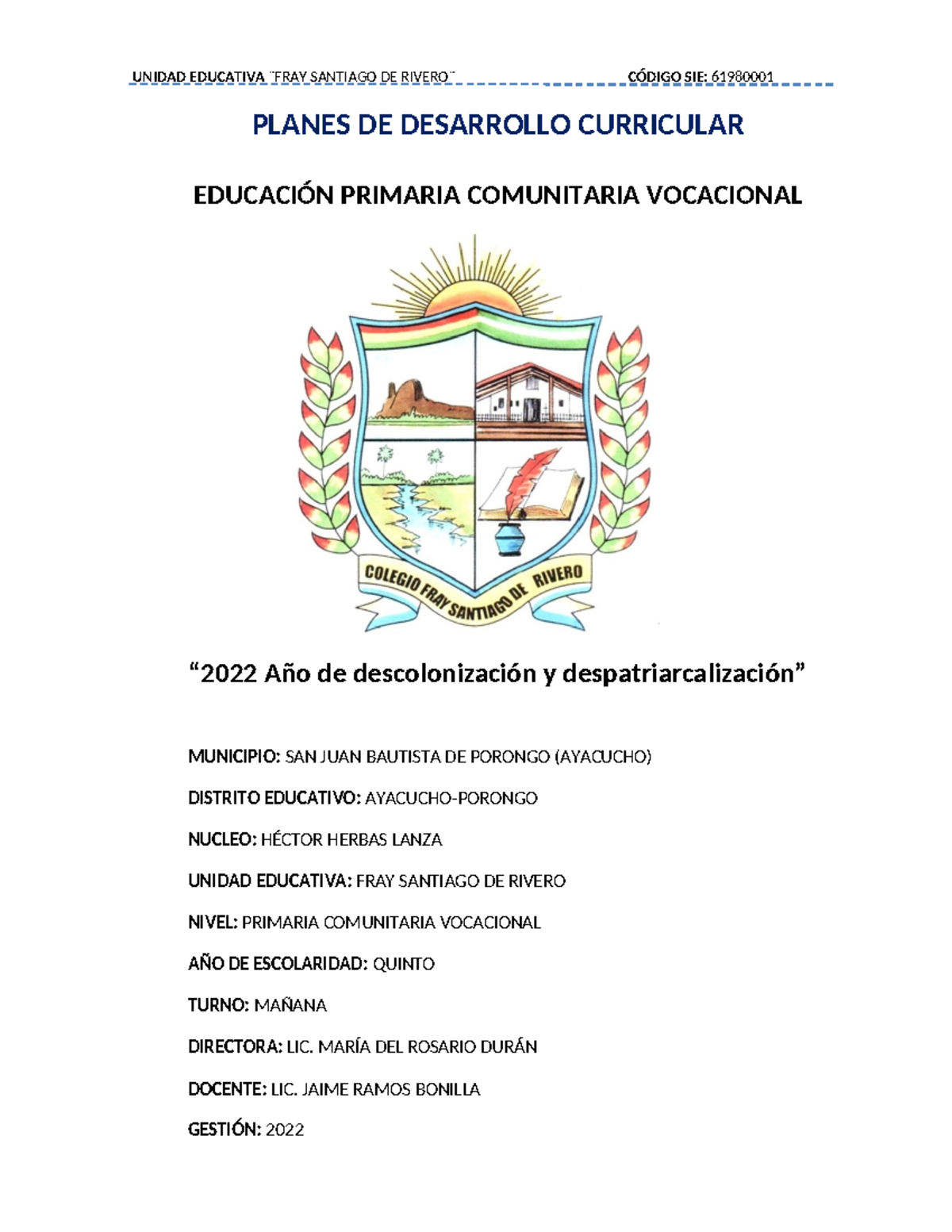 PDC 5TO Primaria 2022 - Plan de Desarrollo Curricular EFD - Studocu