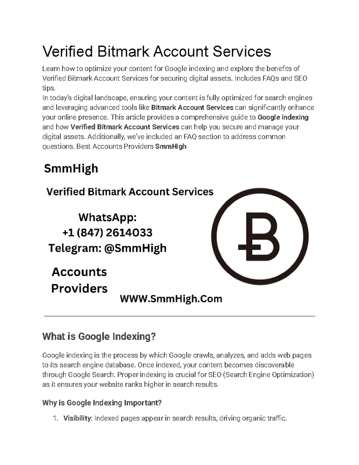 Verified Bitmark Account Services - Includes FAQs and SEO tips. In ...