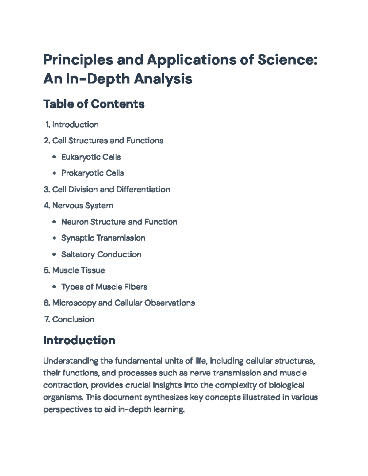 Principles and Applications of Science: Cell Structures & Functions ...