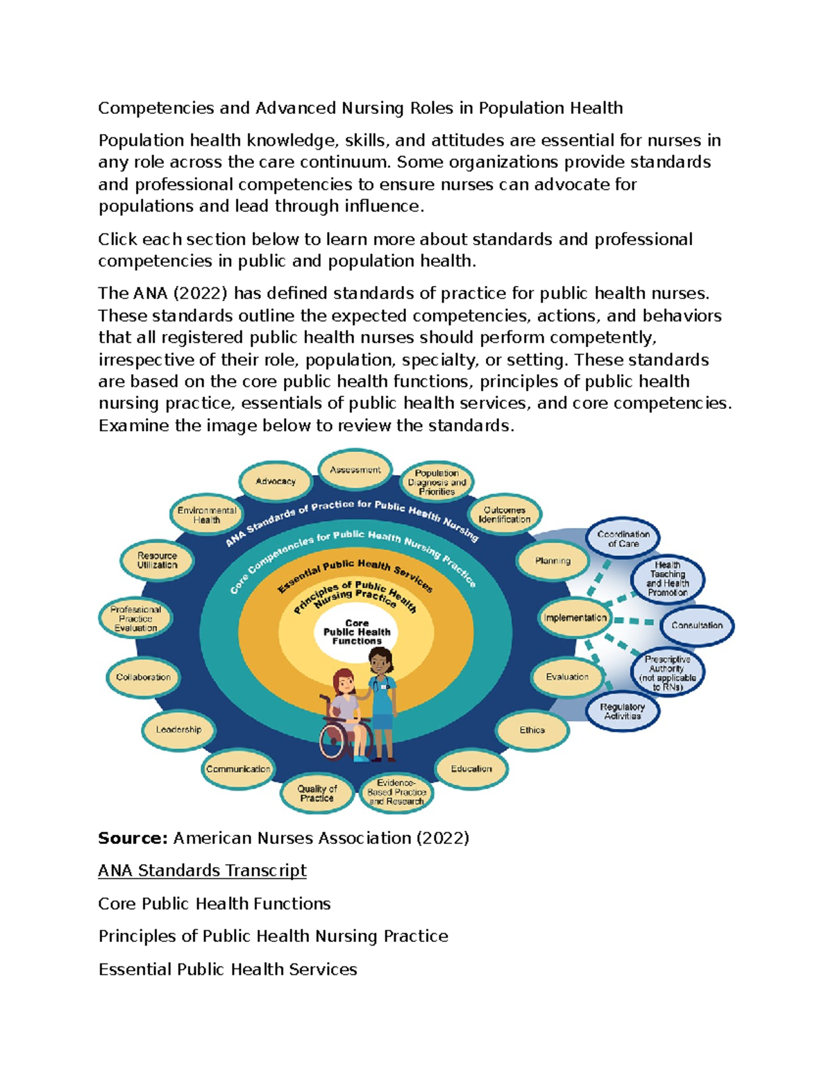 Competencies for Advanced Nursing Roles in Population Health (NUR 202 ...