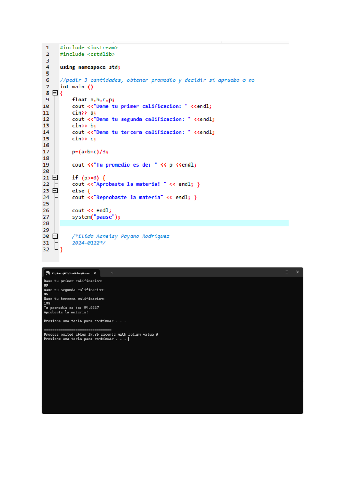 Práctica Tarea: Estructura de Control en C++ - Studocu