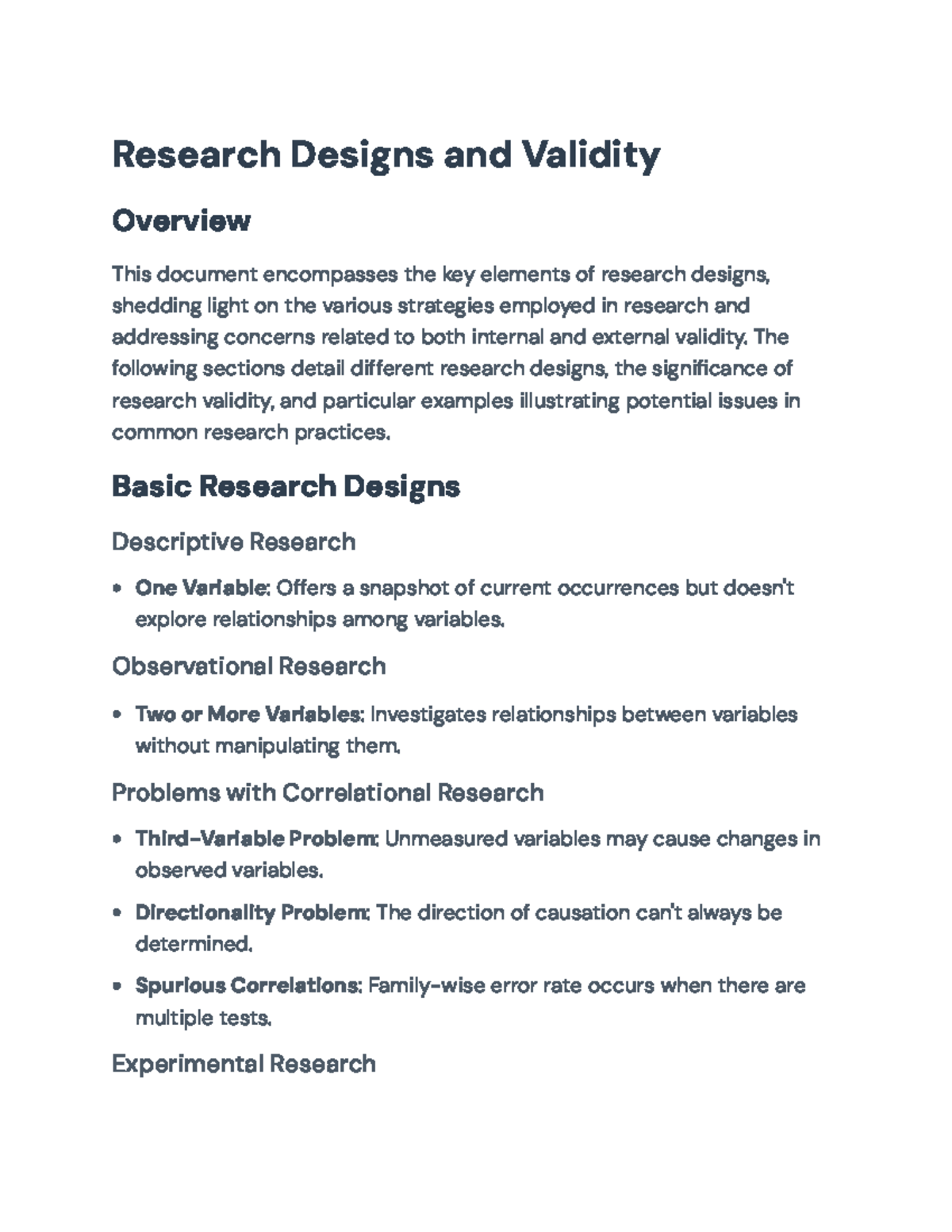 Research Designs and Validity: Key Strategies in Research Studies ...