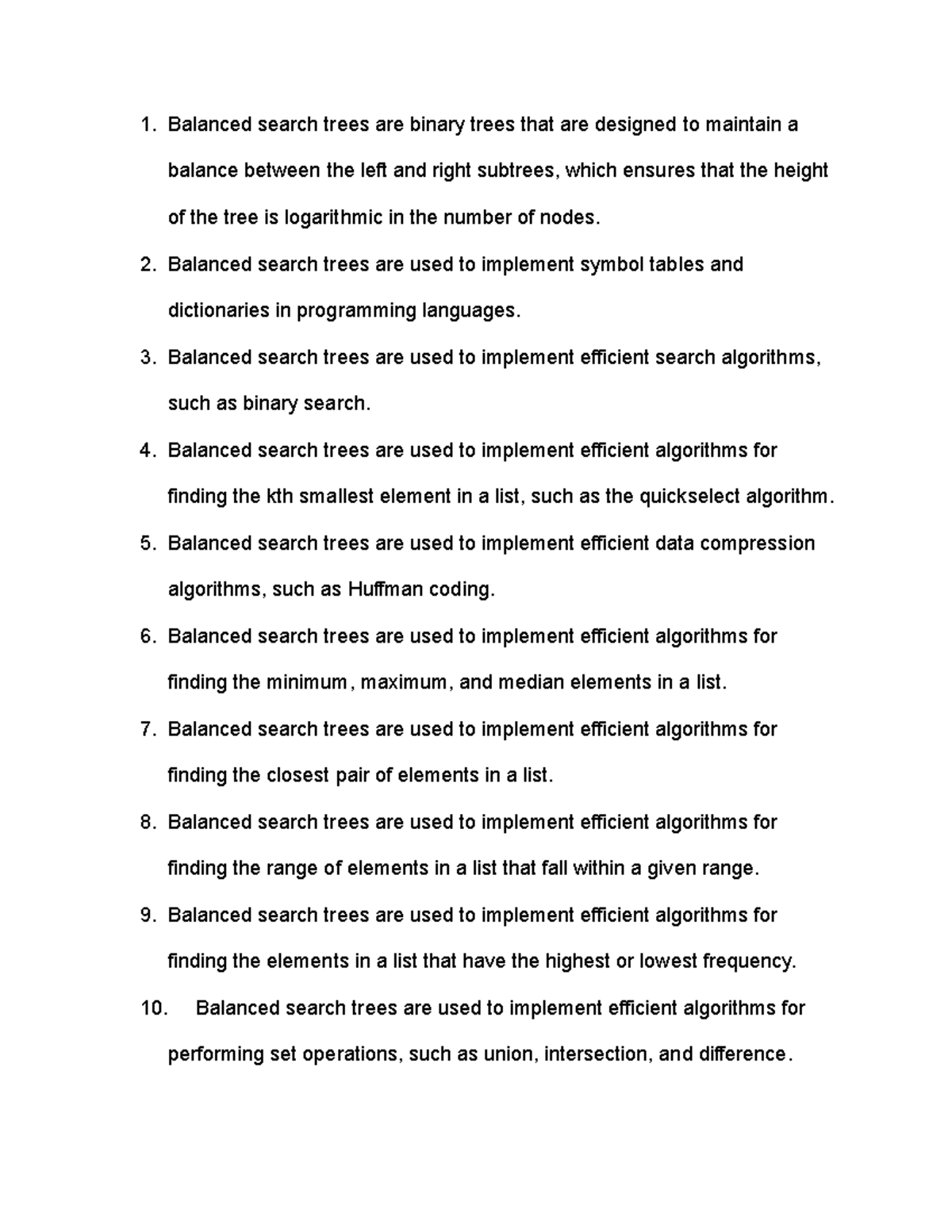 Balanced Search Trees - Balanced search trees are binary trees that are ...