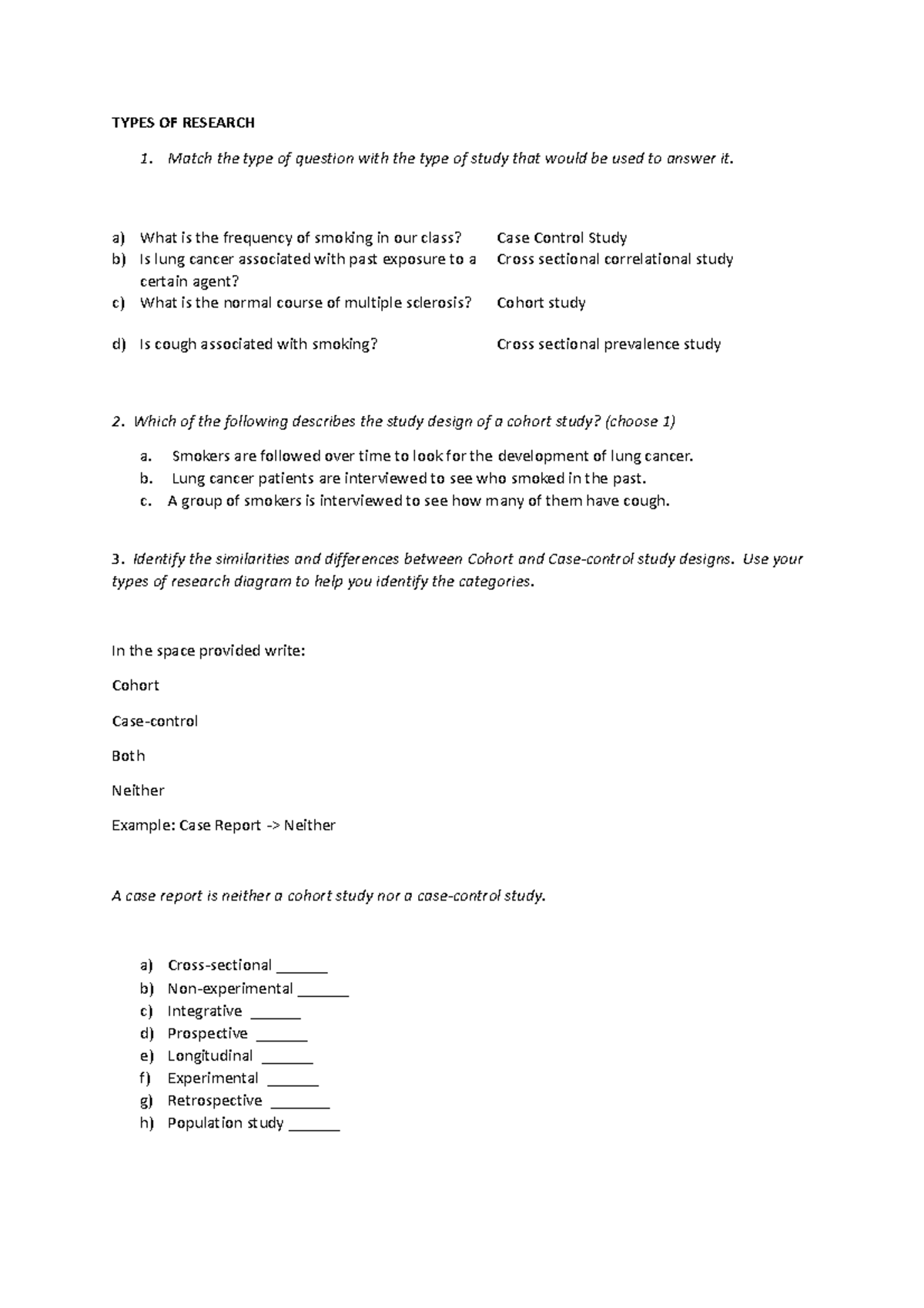 Types of Research: Revision Notes for Course Code [RESEARCH101] - Studocu