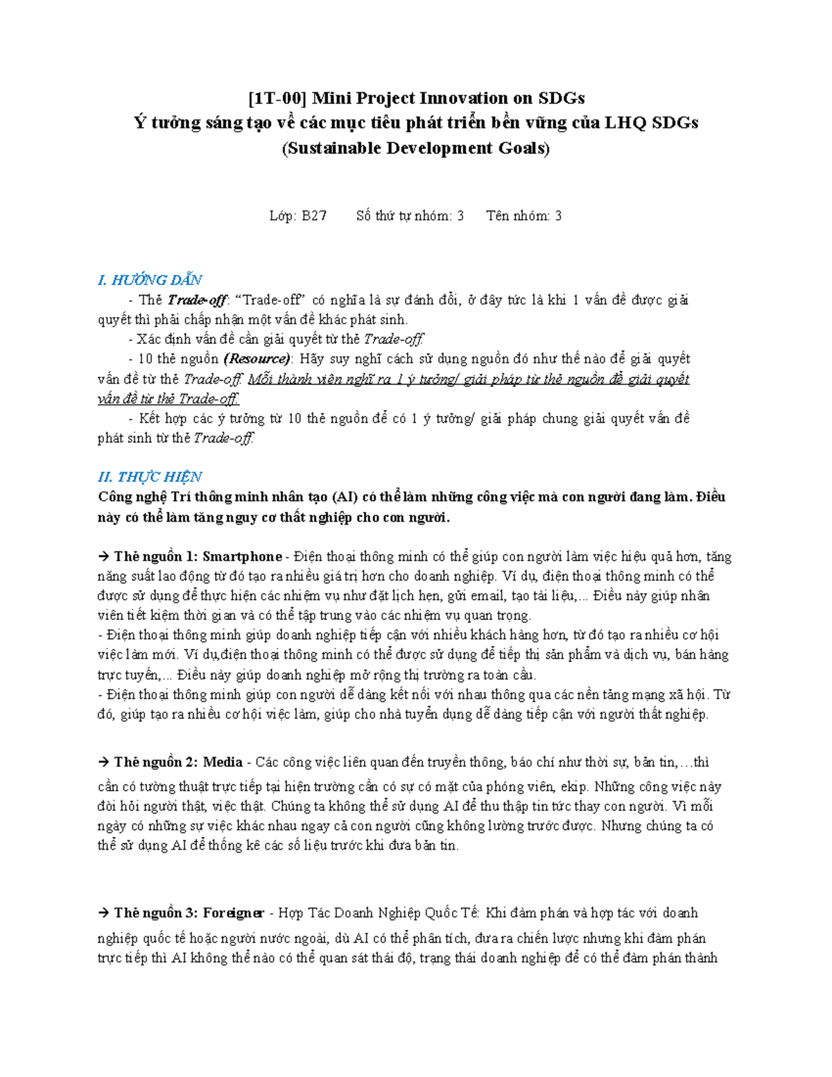 [1T-00] Mini Project on Innovations for UN SDGs (Sustainable ...