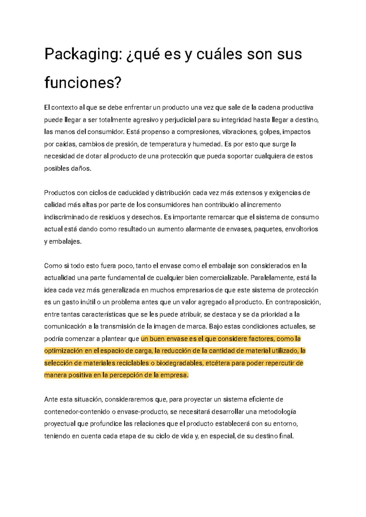 Resumen del Primer Parcial de Packaging: Módulos 1 y 2 - Studocu
