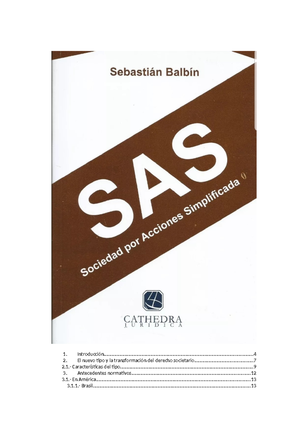 Sas Balbin Sociedad Por Acciones Simplificada Libro Studocu