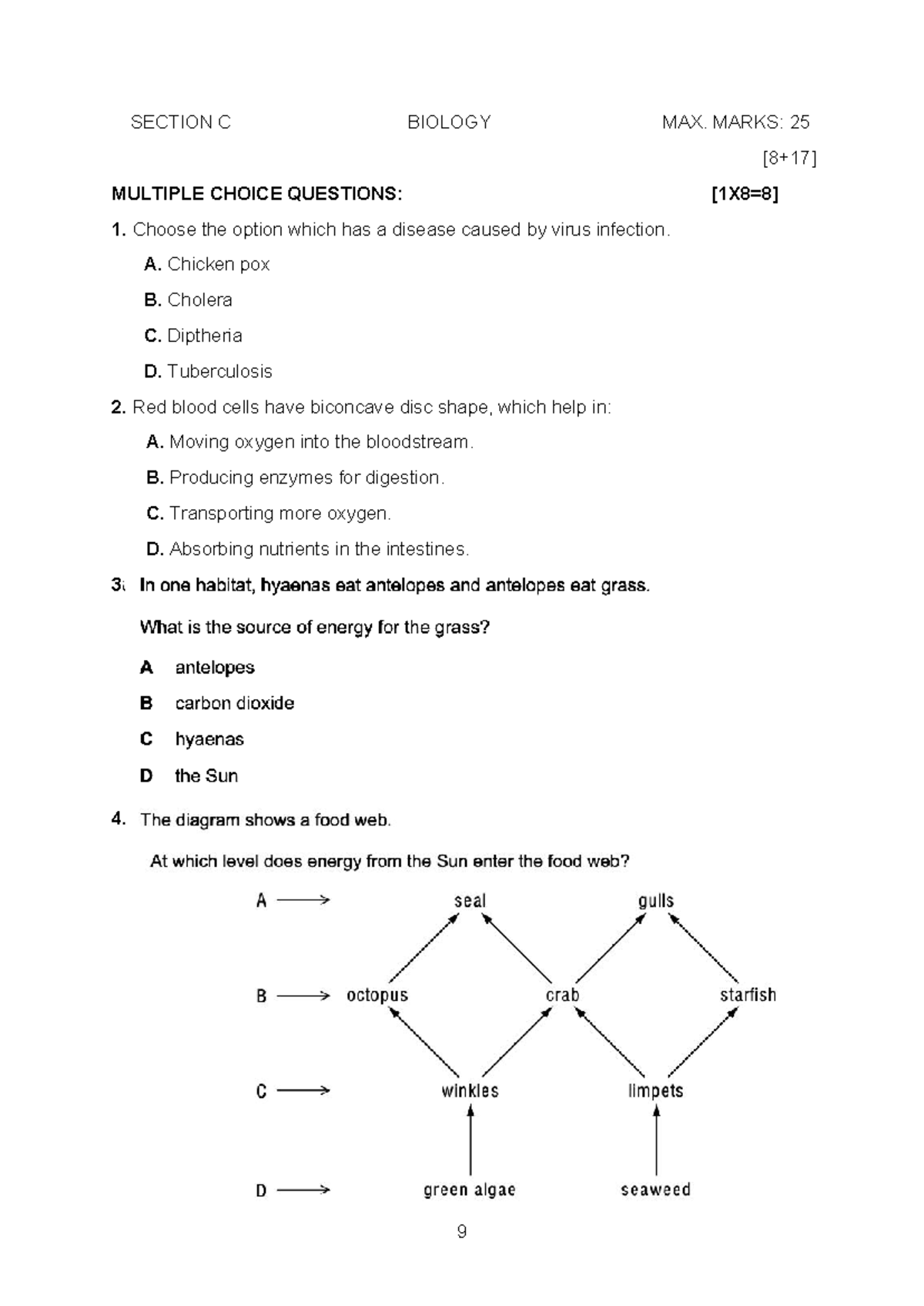 6 Bio SA2 MOCK 2025 - Biology Practice Paper with MCQs and Answers ...