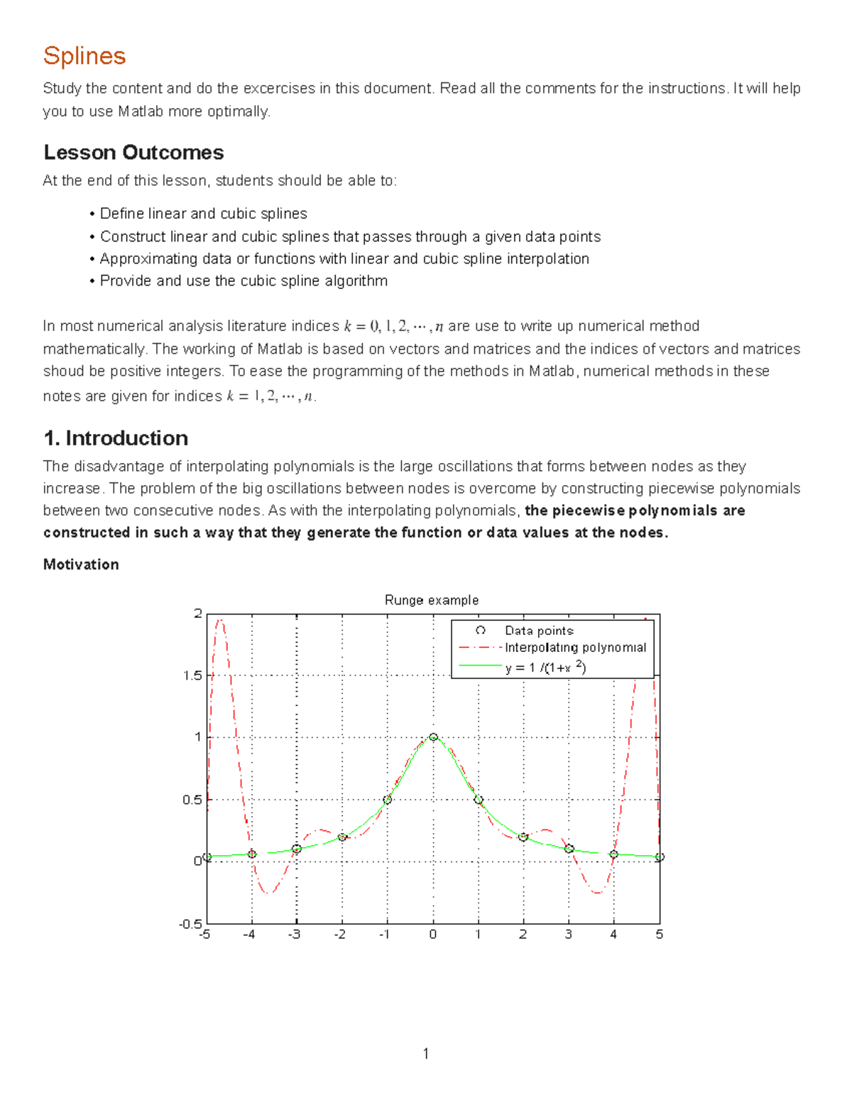 U10-Splines - splines - Splines Study the content and do the excercises ...
