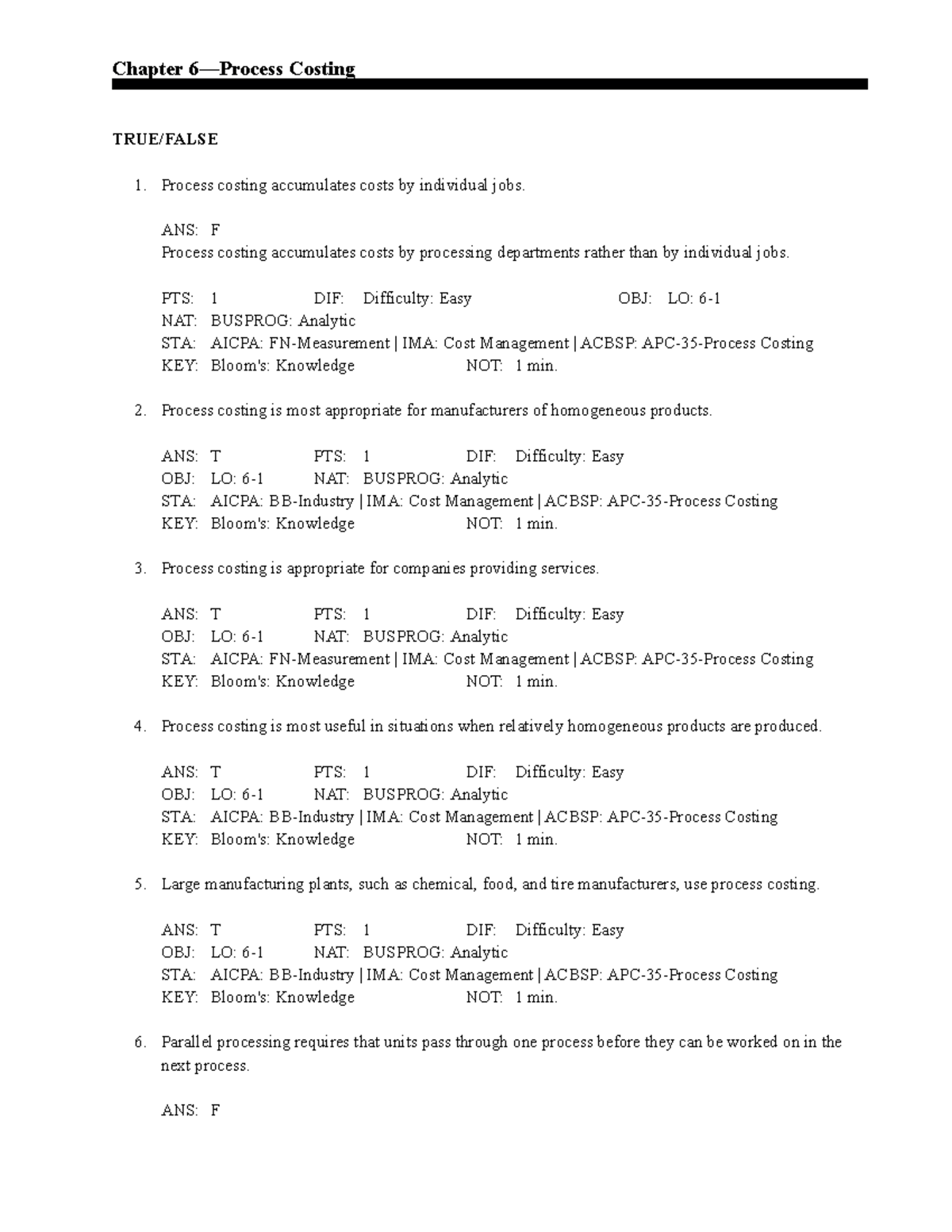 CH 06 - Process Costing Study Notes - sadcs - Studocu