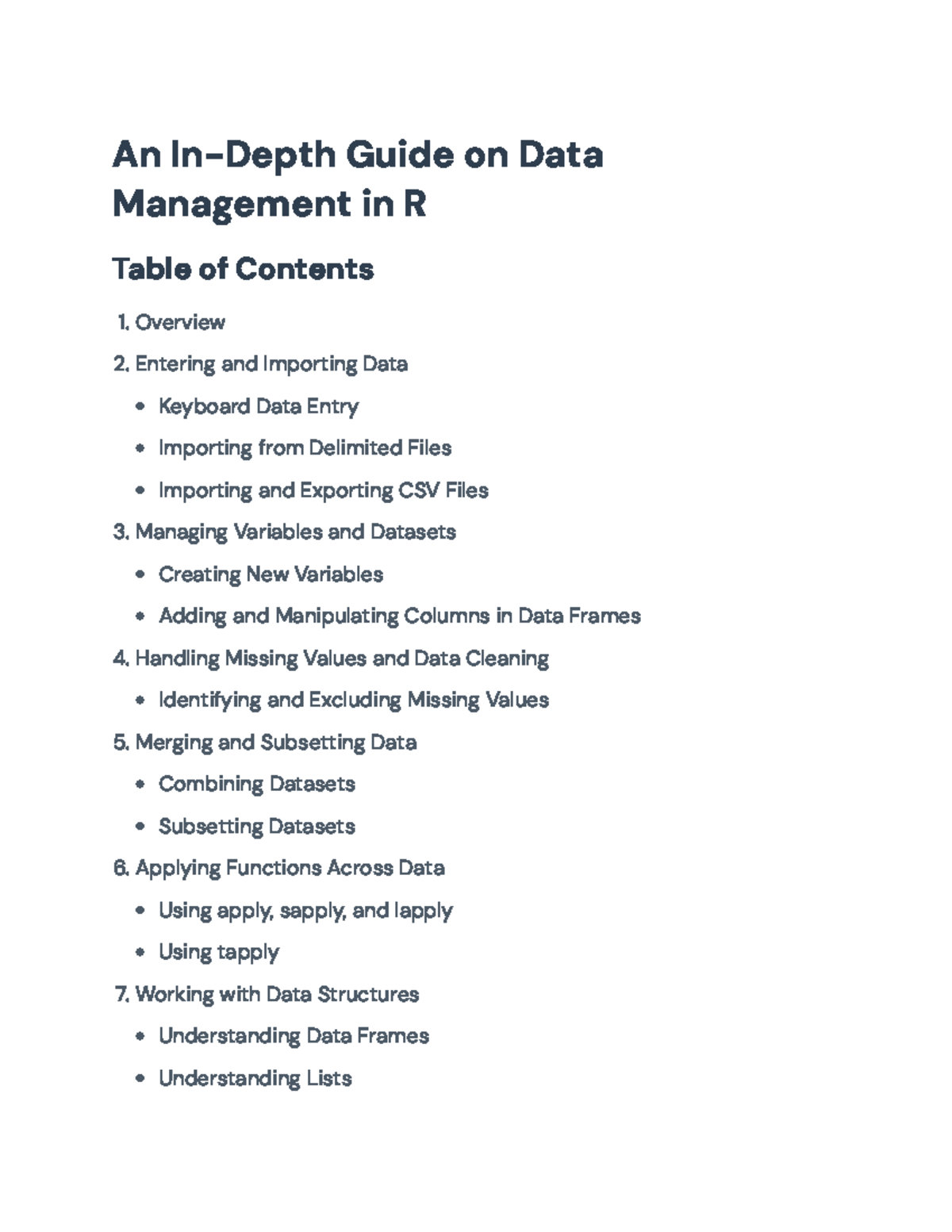 Data Management Techniques in R: An In-Depth Guide - An In-Depth Guide ...