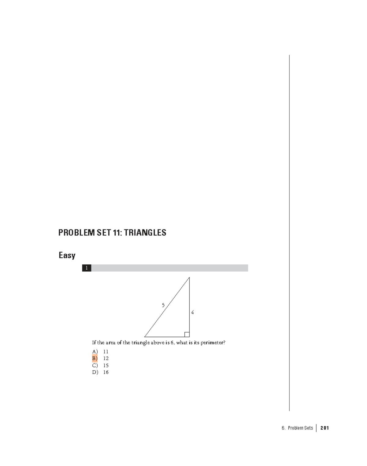 PROBLEM SET 11: TRIANGLES - Math Workout for the SAT - Studocu