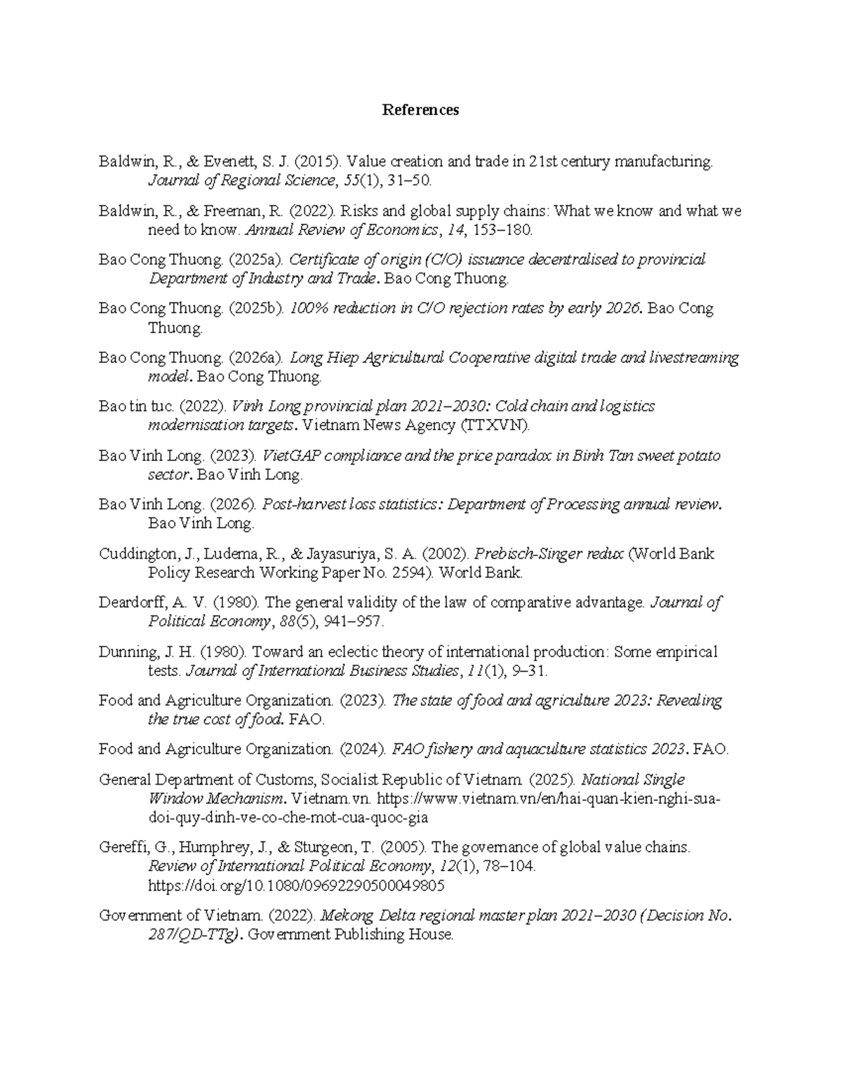 References APA7 - Comprehensive List for Trade and Economics Studies ...