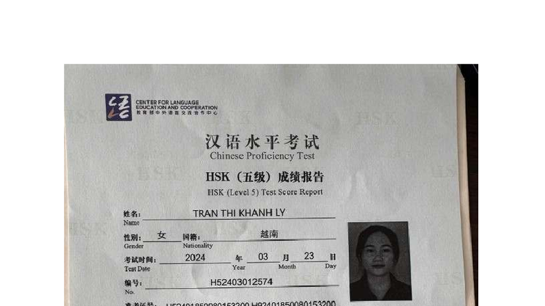 HSK5 Test Score Report - Chinese Proficiency Test (CZC) - Studocu