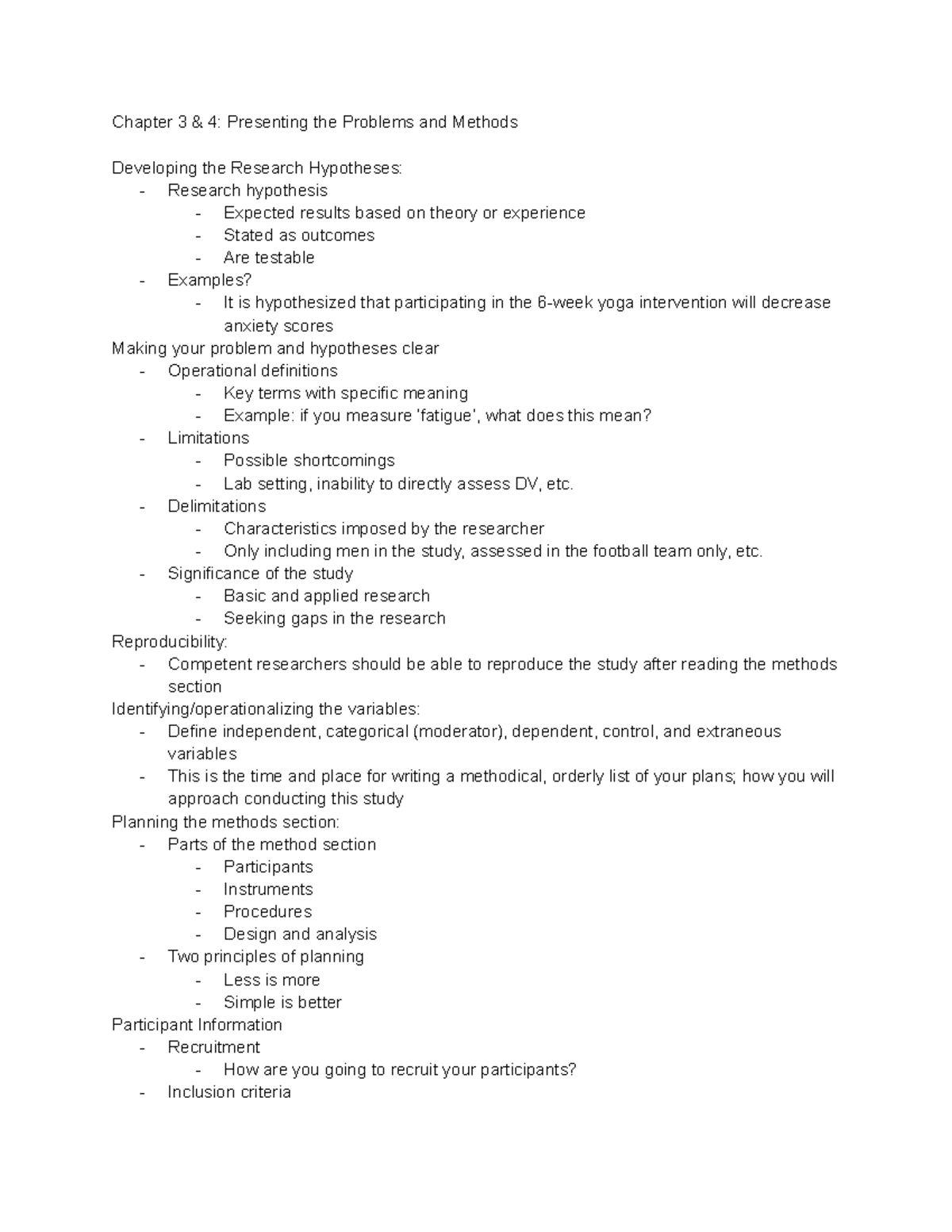 Chapter 3 & 4: Presenting the Problems and Methods - Chapter 3 & 4 ...