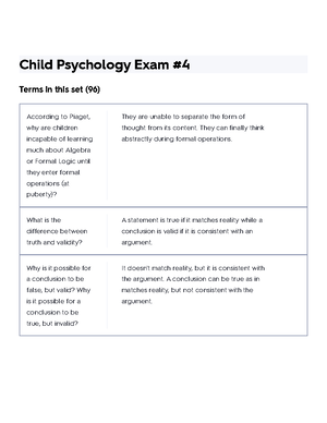 Child Psychology Overview: Foundations and Key Concepts (PSY 101) - Studocu