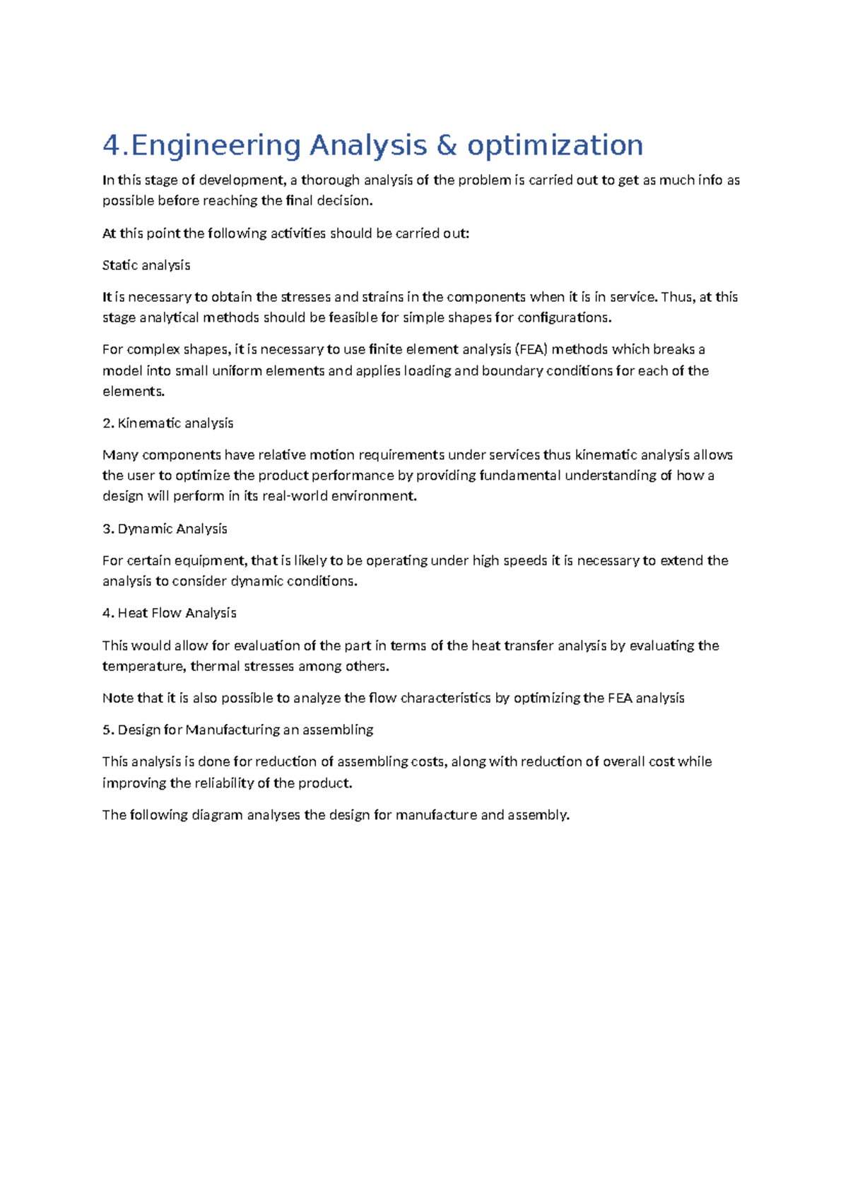 Engineering analysis optimization for CAD (ENG 101) - Studocu