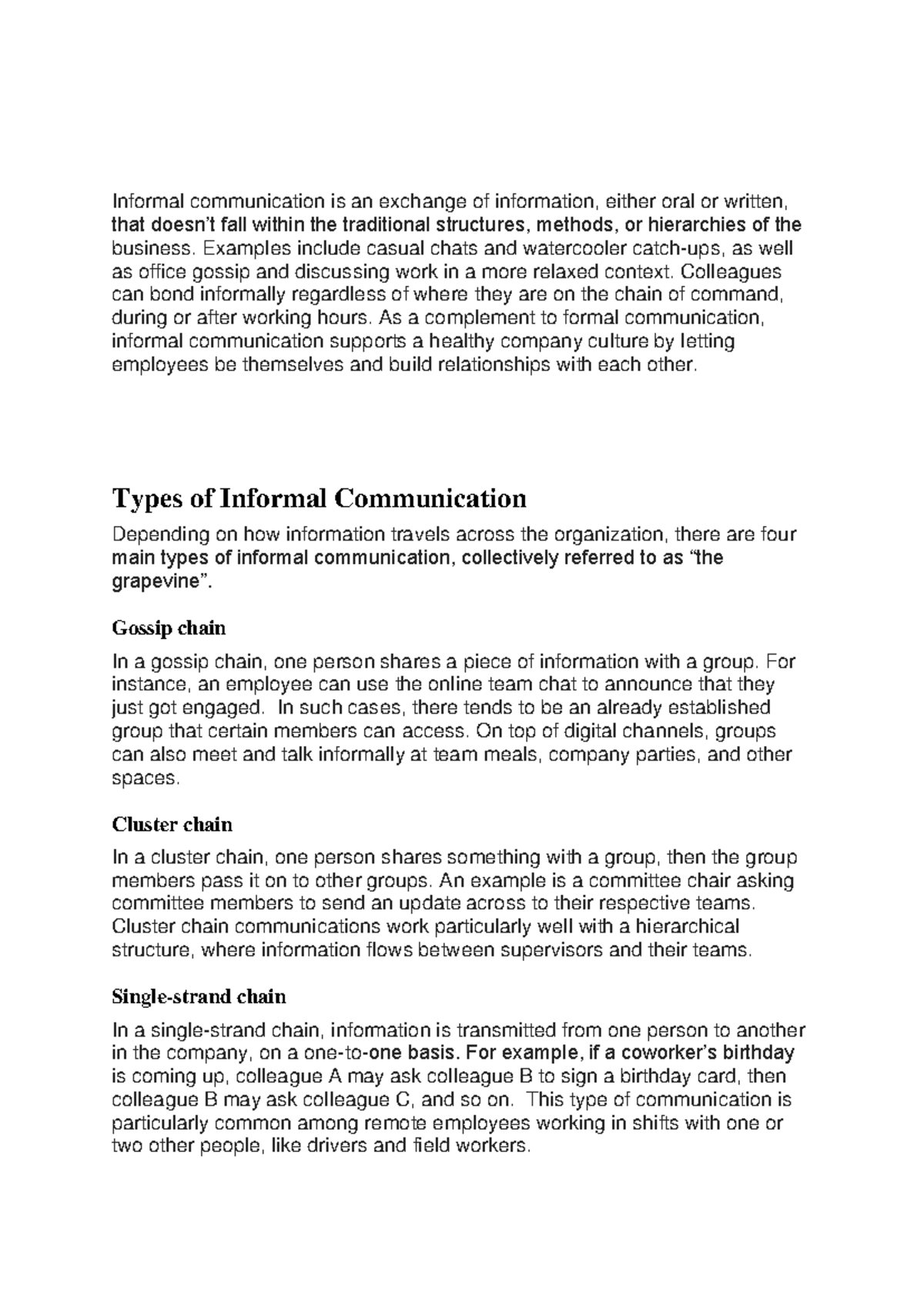 Informal Communication in Business: Types, Benefits, and Challenges ...
