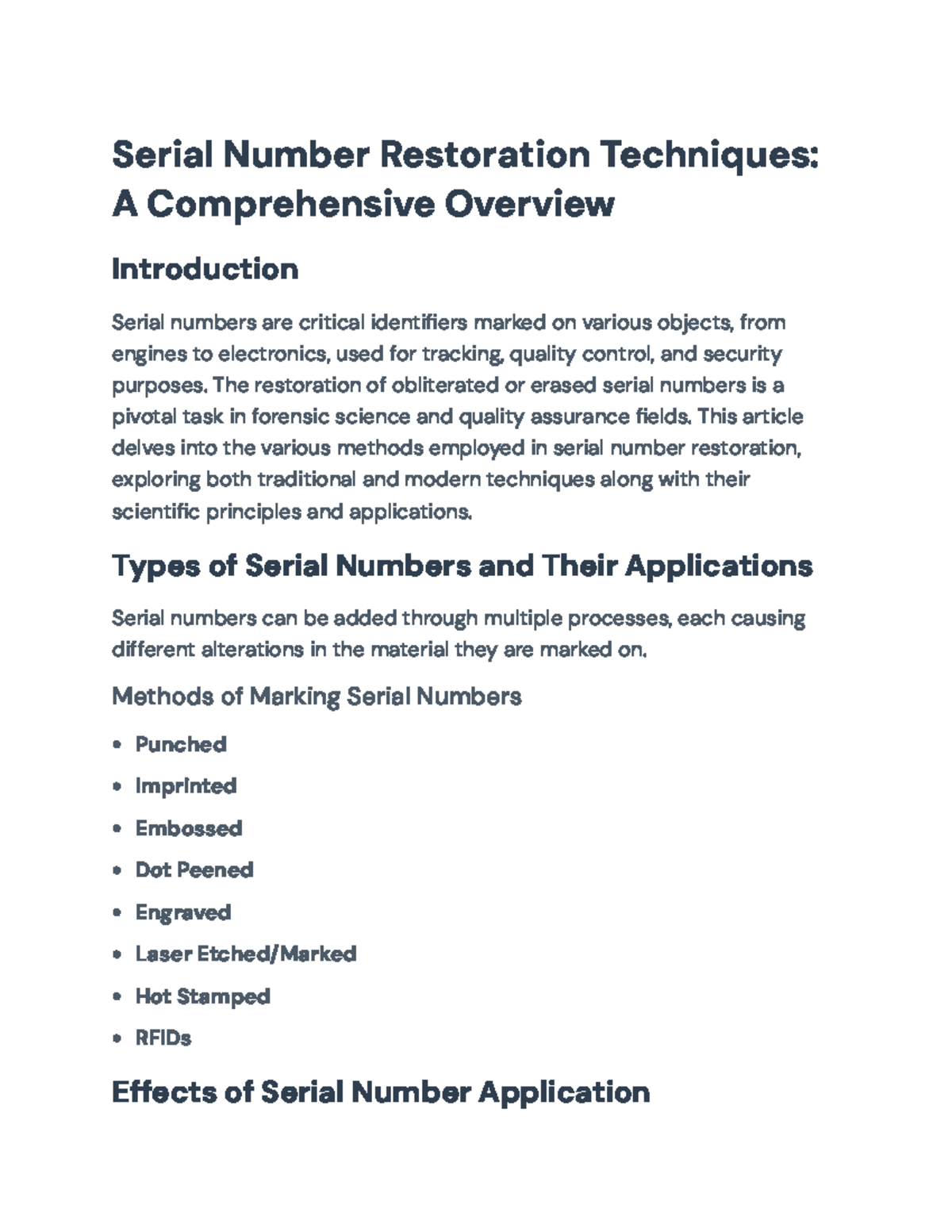 Serial Number Restoration Techniques: A Comprehensive Overview - Serial ...