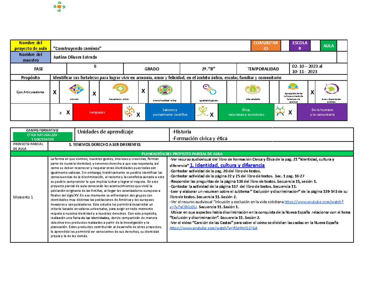 Etica Naturaleza Y Sociedades - Nombre del proyecto de aula ...