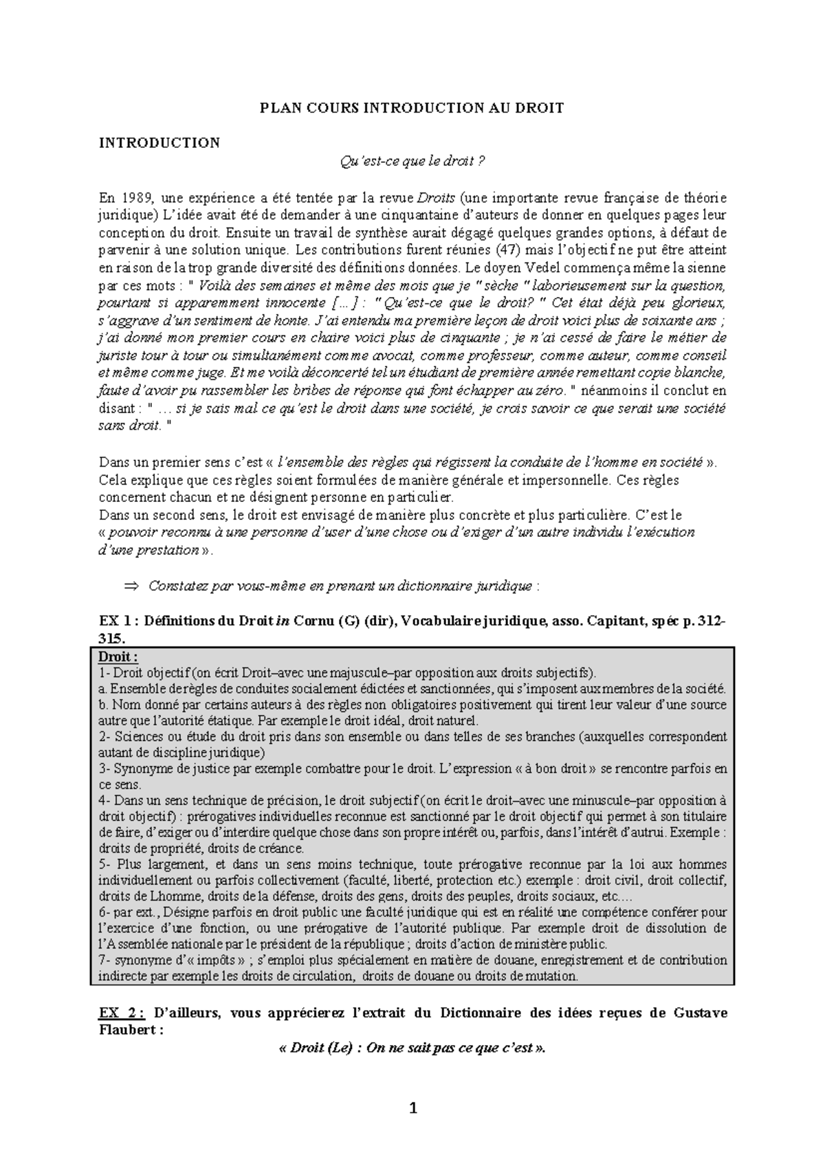Introduction au Droit : Concepts et Règles Fondamentales (DROIT101 ...