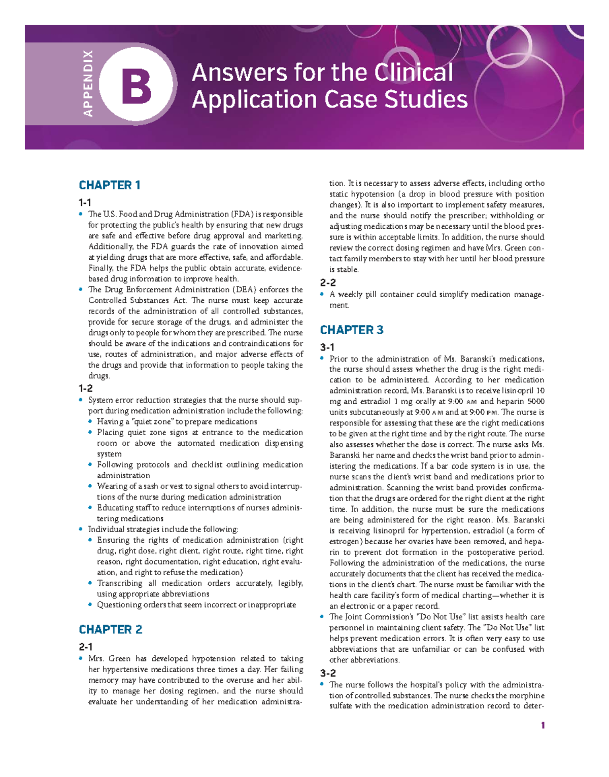 AP PHARMACOLOGY CLINICAL CASE STUDY ANSWERS: APPENDIX B - Studocu