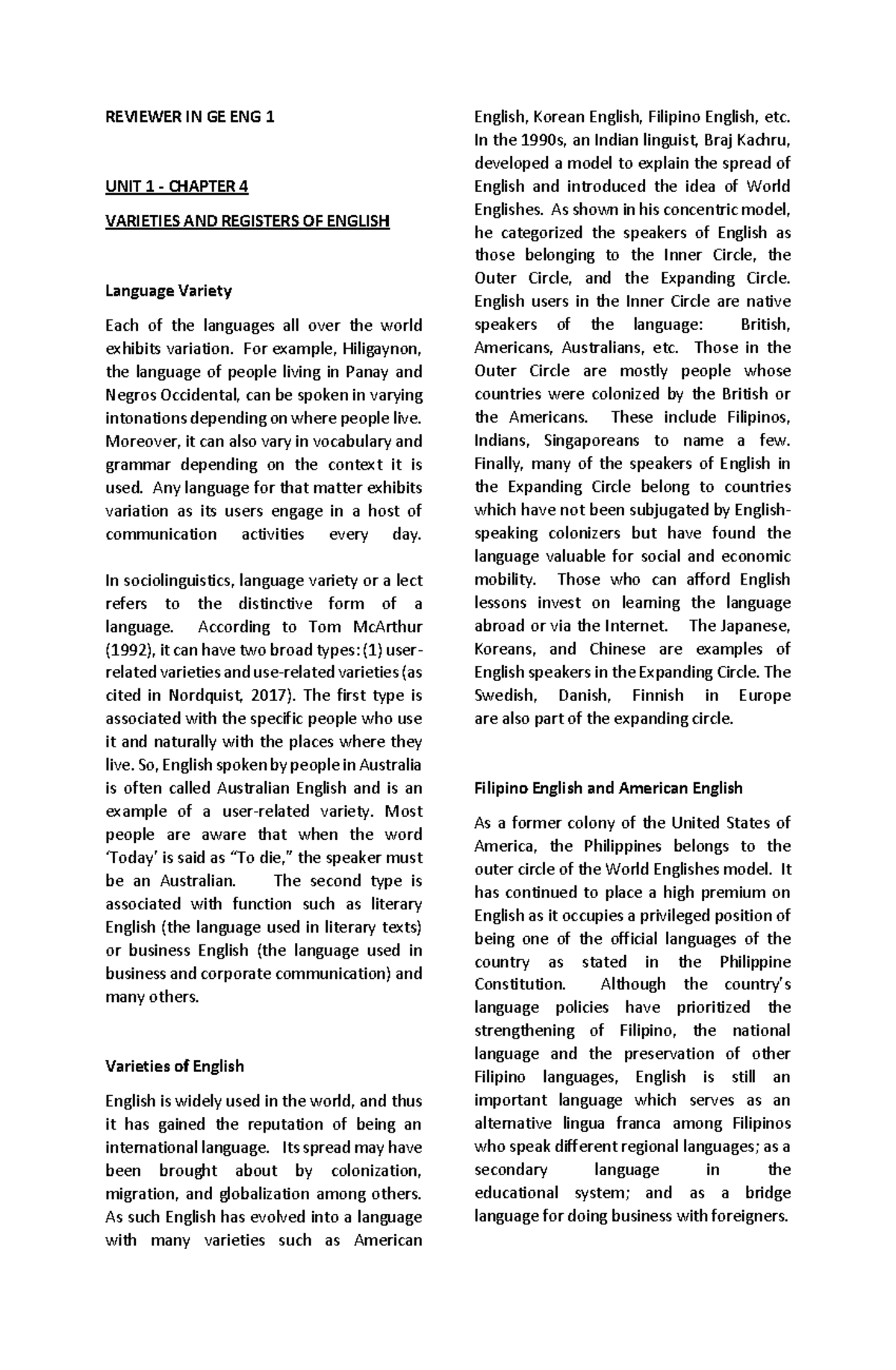 Reviewer in Purposive Communication for Midterms - REVIEWER IN GE ENG 1 ...