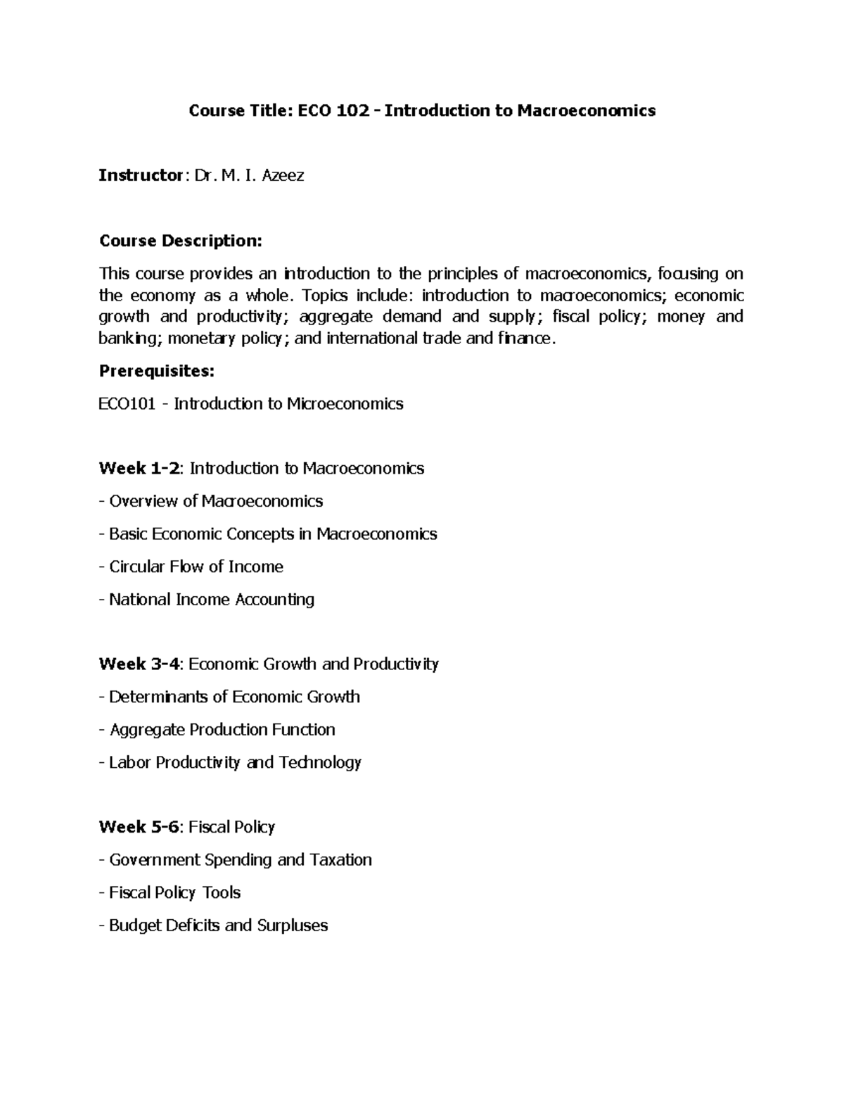 ECO 102 Final Exam Study Guide: Key Concepts in Macroeconomics - Studocu