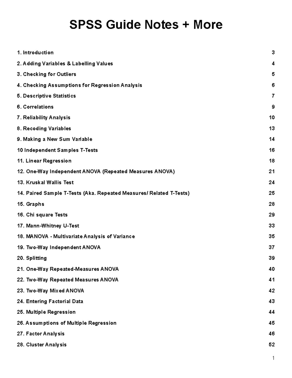 SPSS Guide Notes & Techniques for MRM EBM080A05 Students - Studeersnel