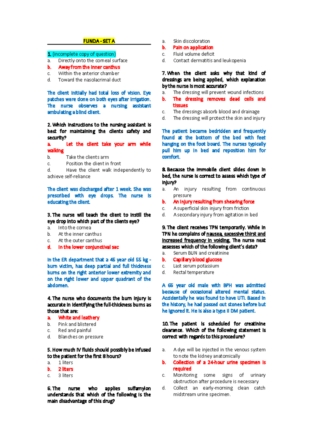 Funda DAY 1 - Final coaching notes for nursing students - Studocu