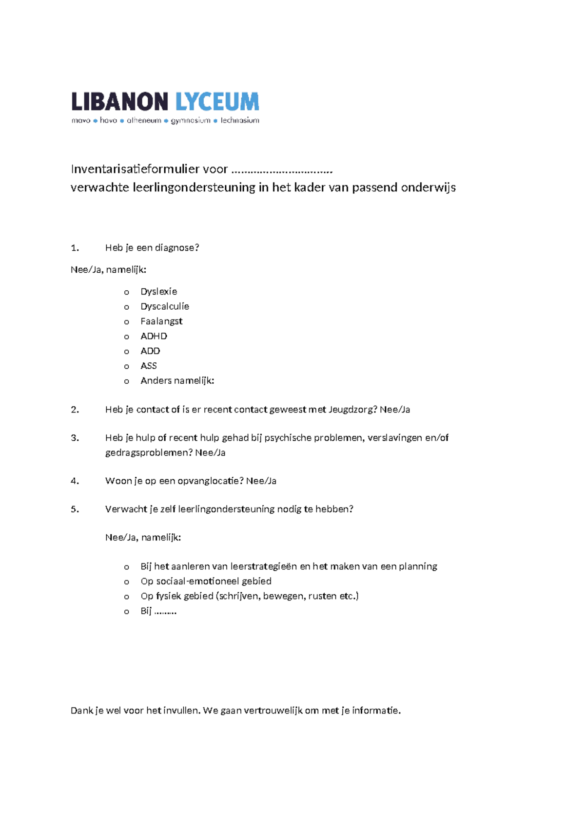 Inventarisatie Leerlingondersteuning voor Passend Onderwijs - Studeersnel