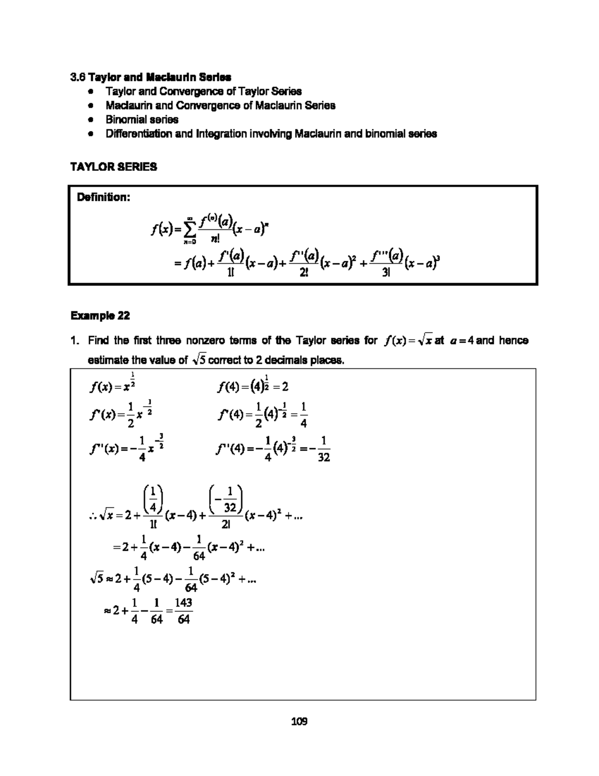 Taylor and Maclaurin Series: Concepts and Examples (MATH 3.6) - Studocu