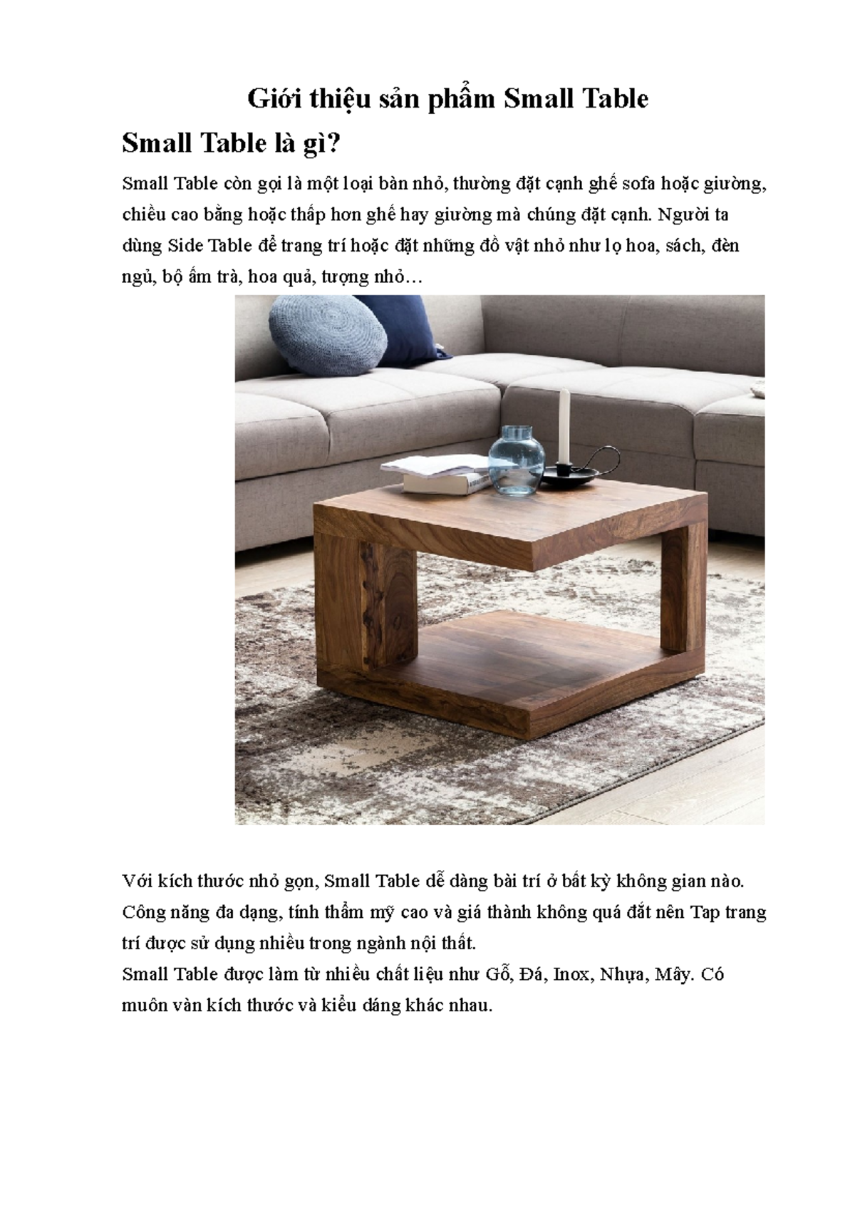 Giới thiệu sản phẩm Small Table - Giới thiệu sản phẩm Small Table Small ...