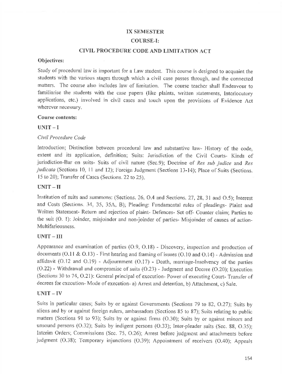 9th Sem - Super - IX SEMESTER CIVIL PROCEDURE CODE AND LIMITATION ACT ...