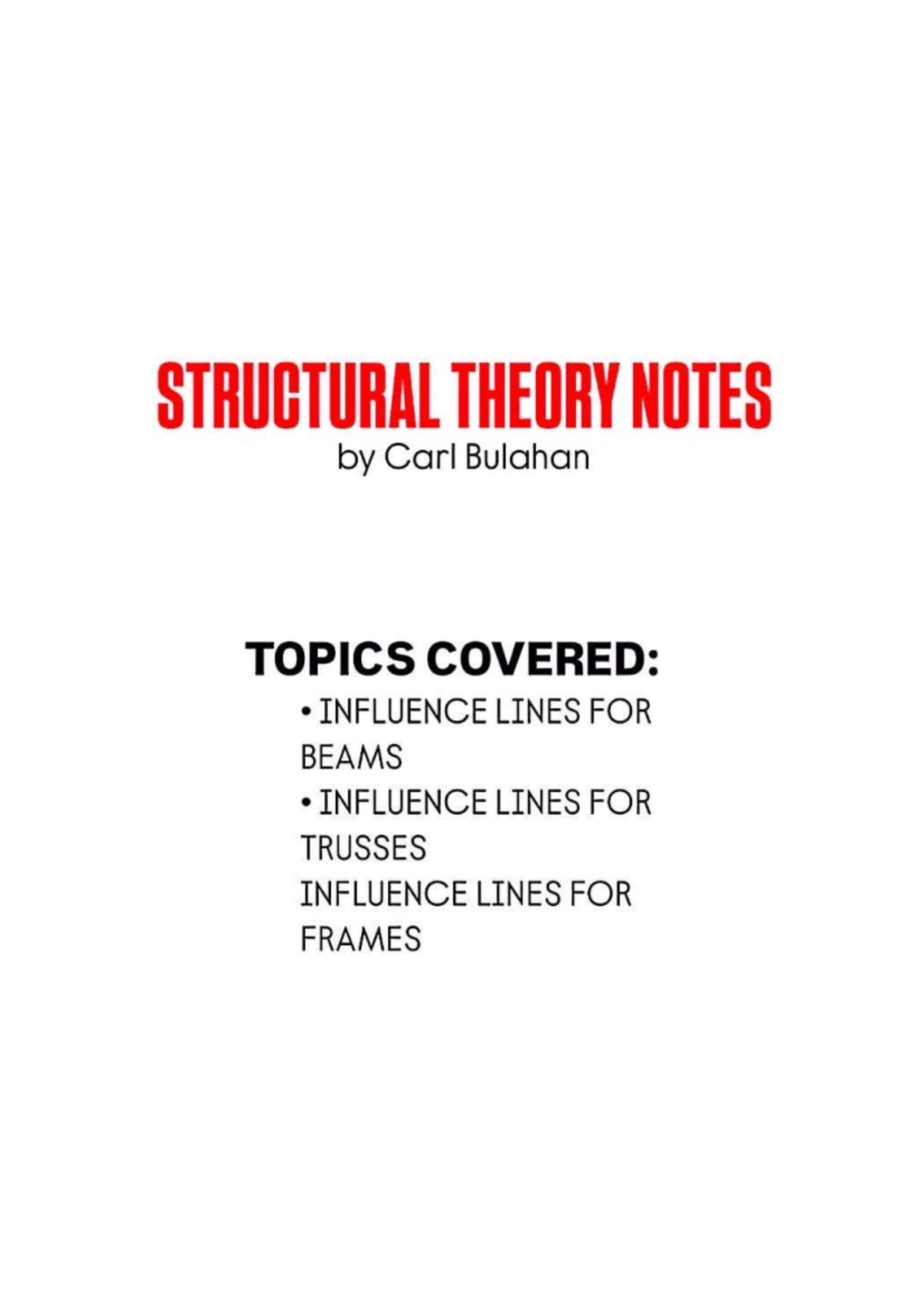 Structural Theory 7711: Influence Lines Notes and Diagrams - Studocu