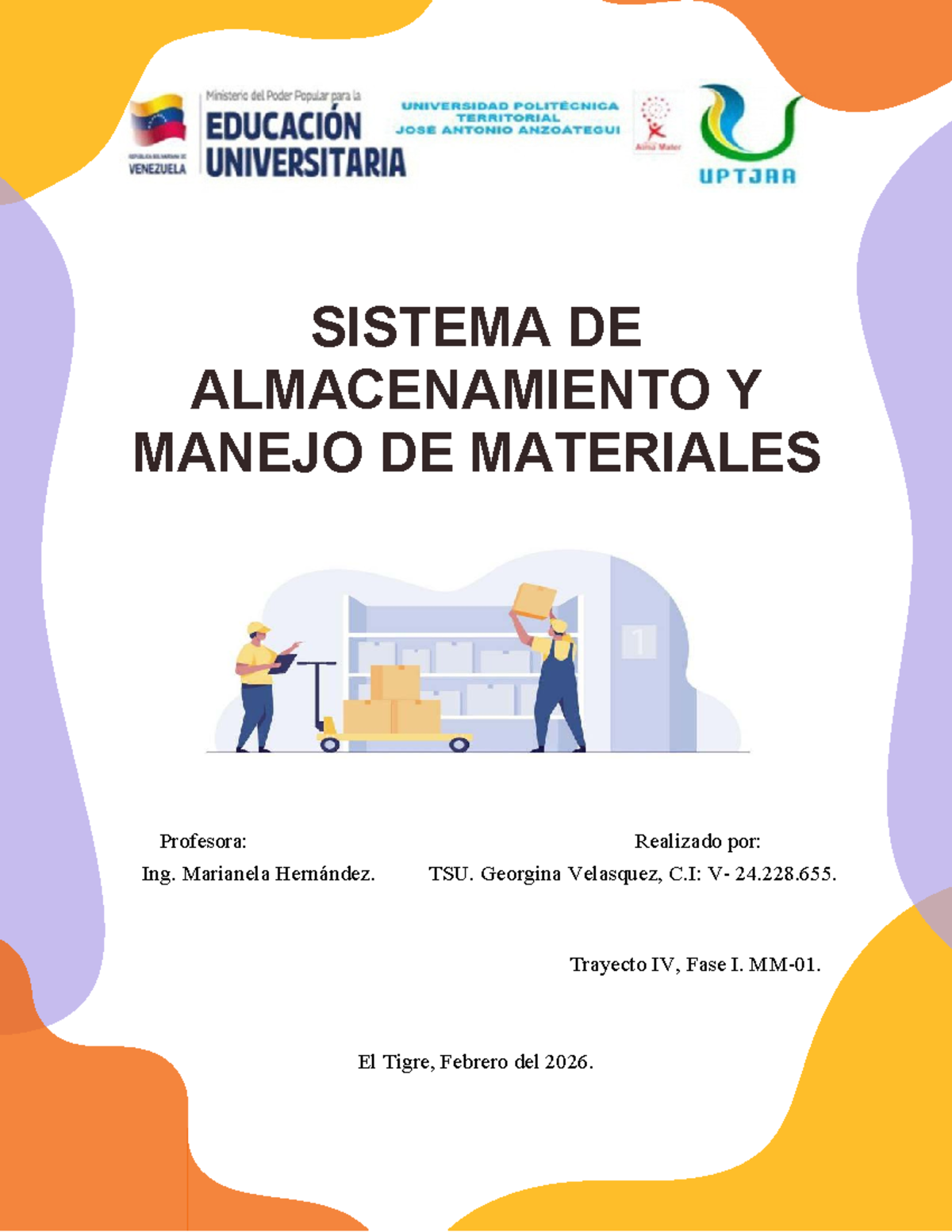 SISTEMA DE ALMACENAMIENTO Y MANEJO DE MATERIALES - TSU 2026 - Studocu